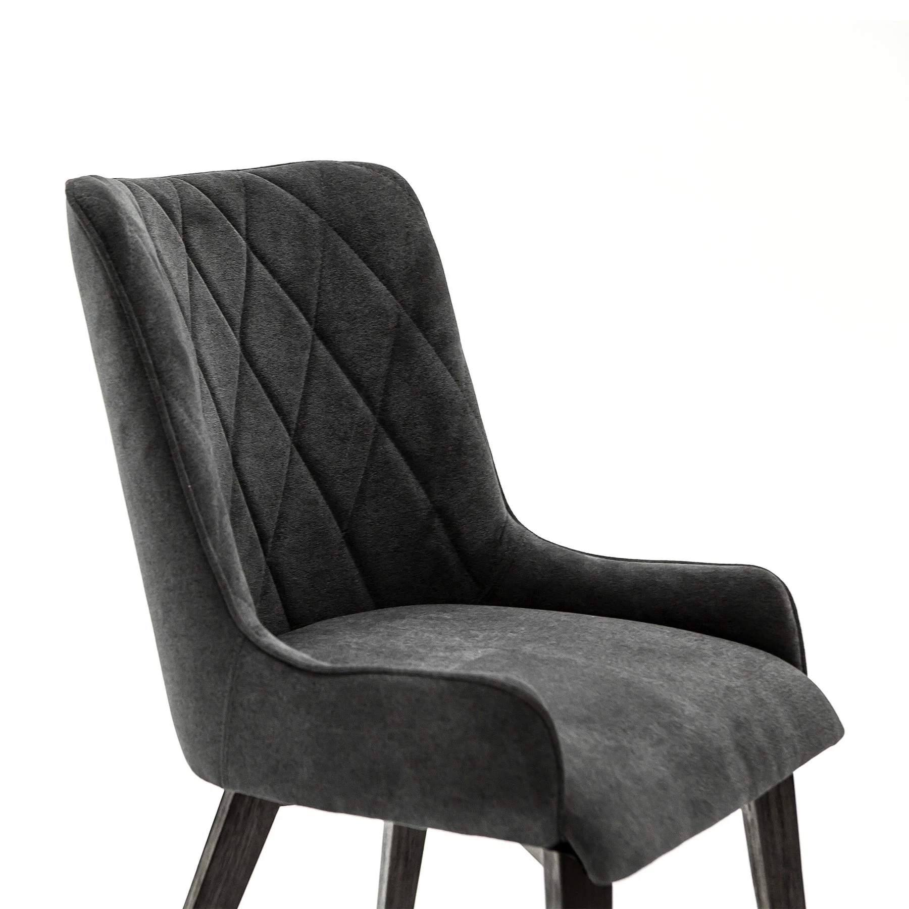 Alana Charcoal Upholstered Dining Chair - Set of 2 - Image 3