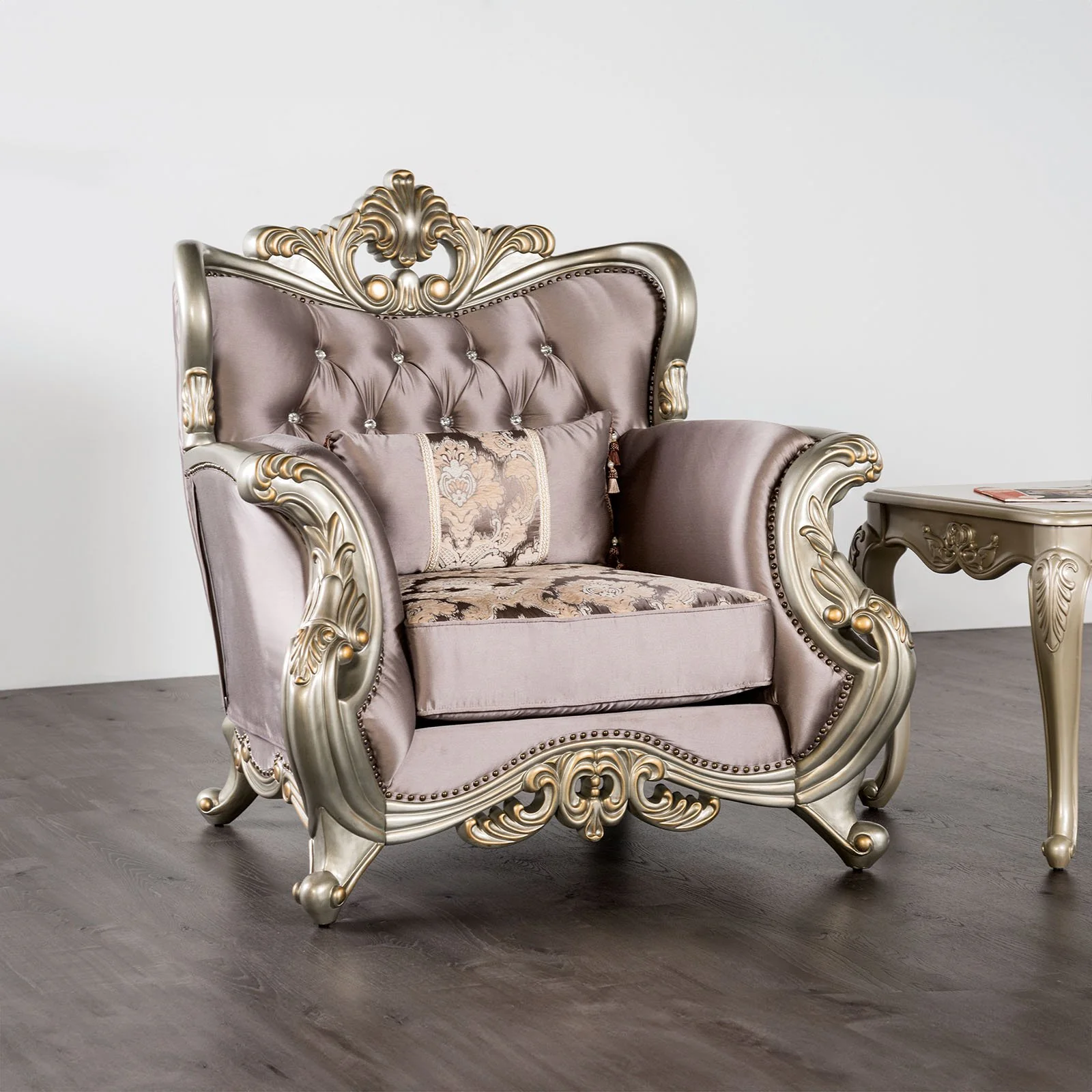 Albacete Chair, Champagne/Purple