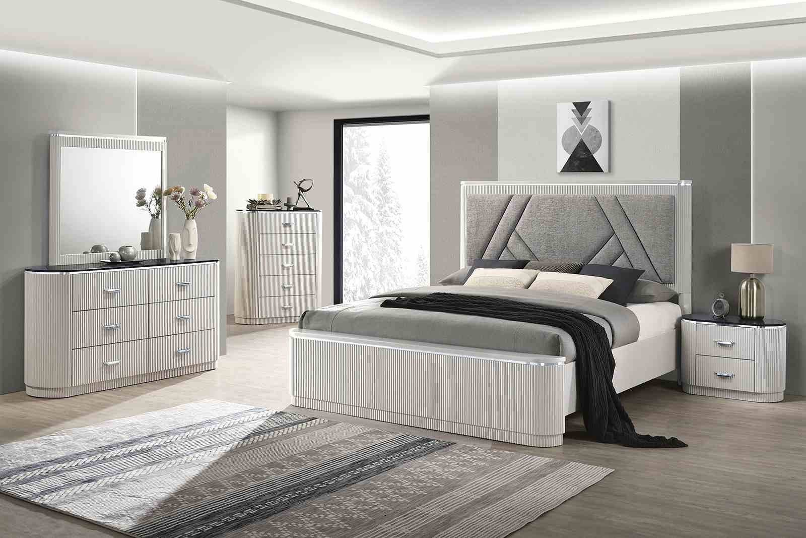 Aldgate Queen Bed, Light Gray