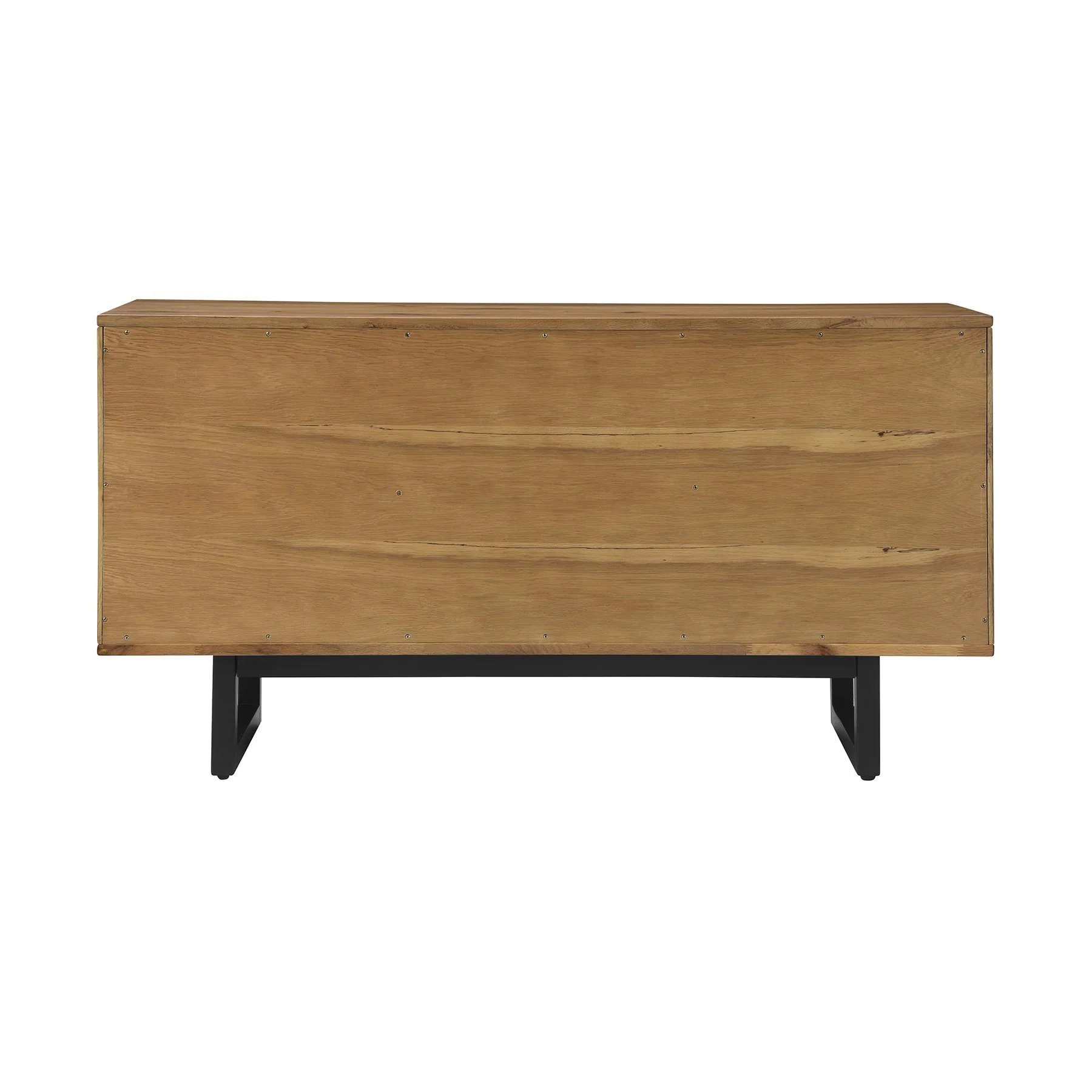 Aldo Brown Oak Sideboard Buffet Cabinet in Brown Oak Wood with Black Metal Legs - Image 3