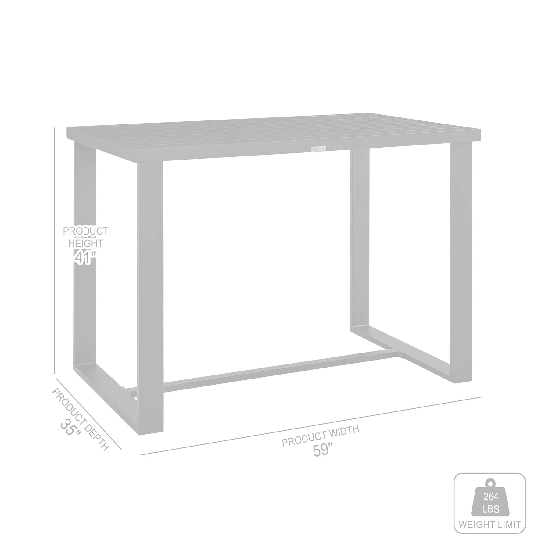 Alegria Outdoor Patio 5-Piece Bar Table Set in Aluminum with Gray Rope and Cushions - Image 9