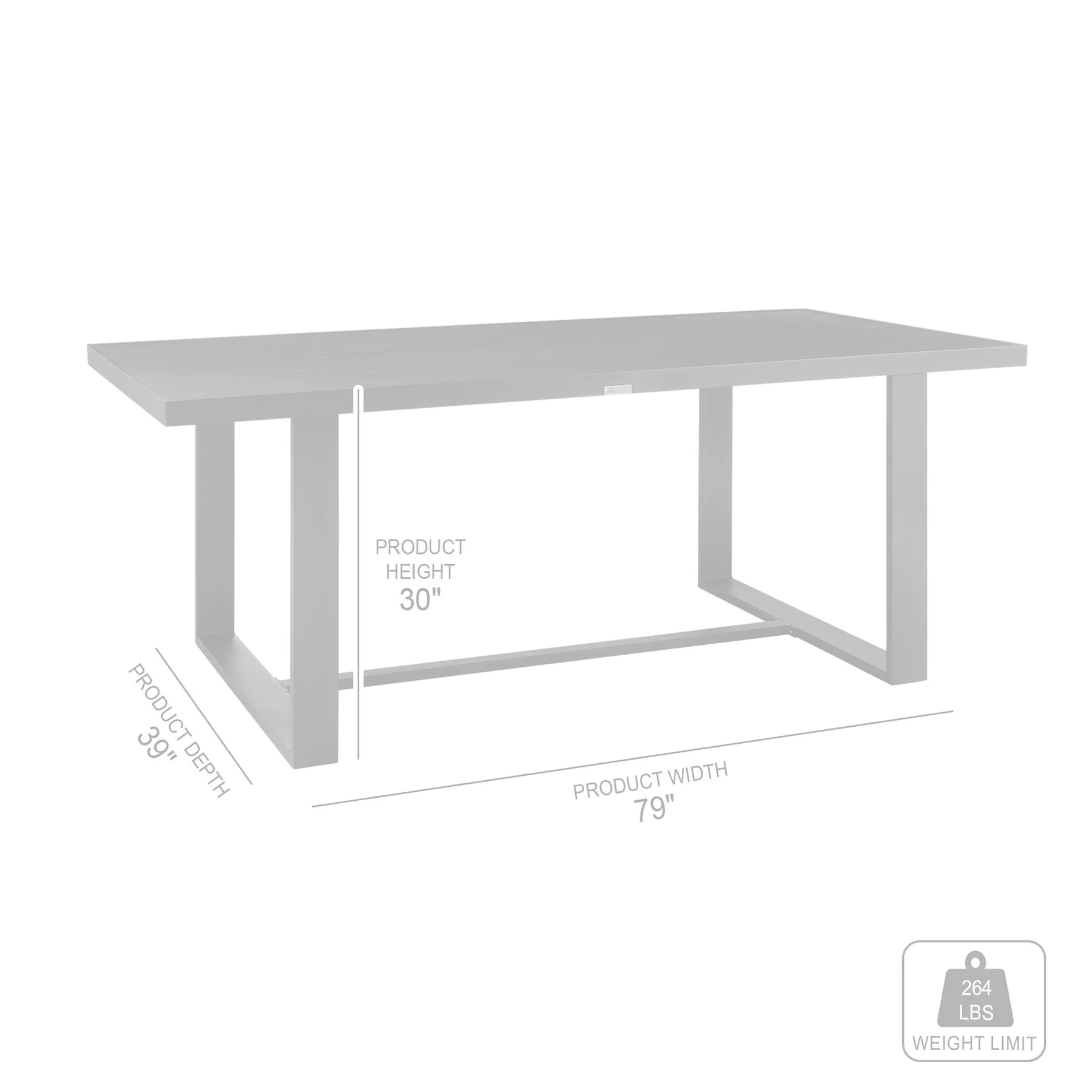 Alegria Outdoor Patio Dining Table in Aluminum - Image 5