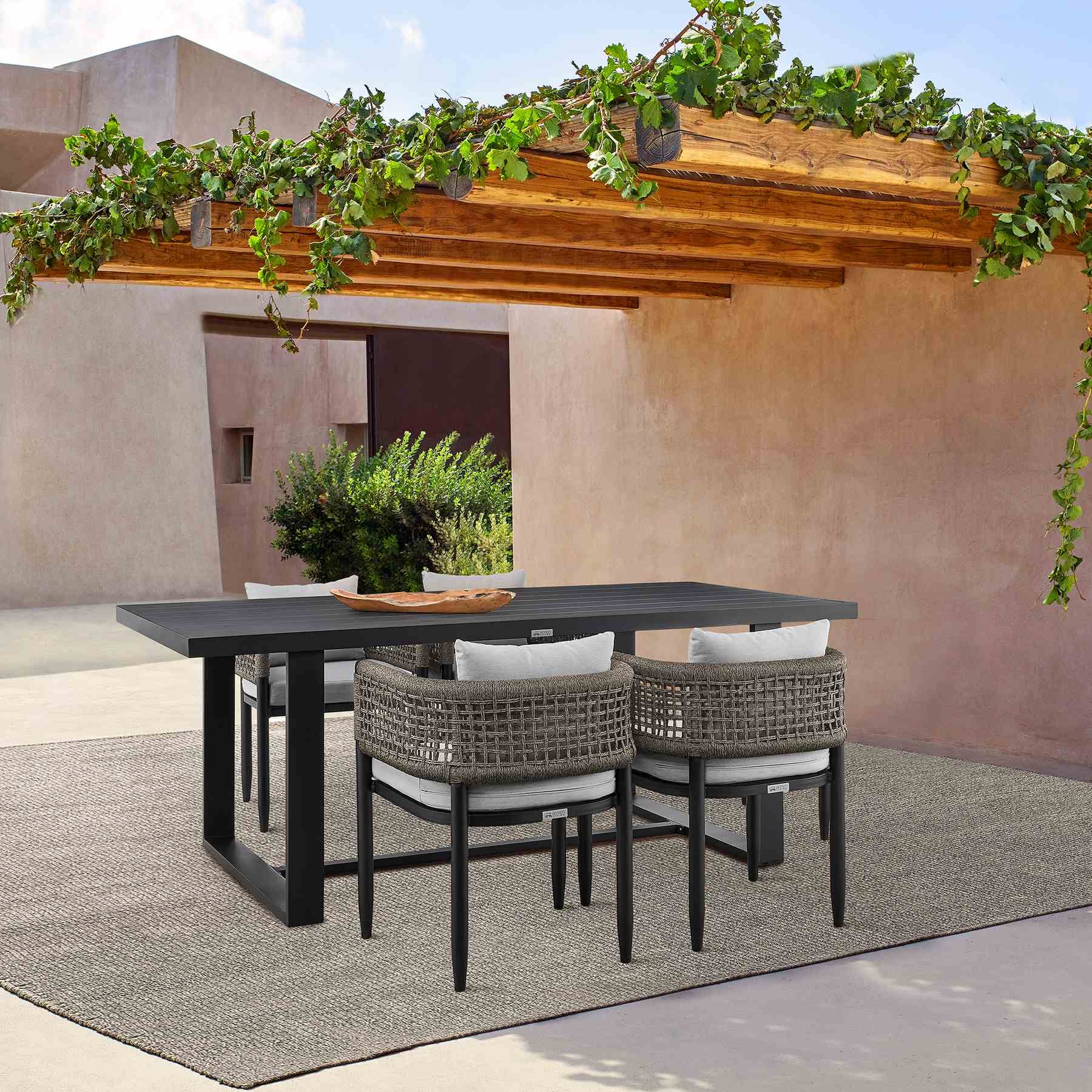 Alegria Outdoor Patio Dining Table in Aluminum - Image 7