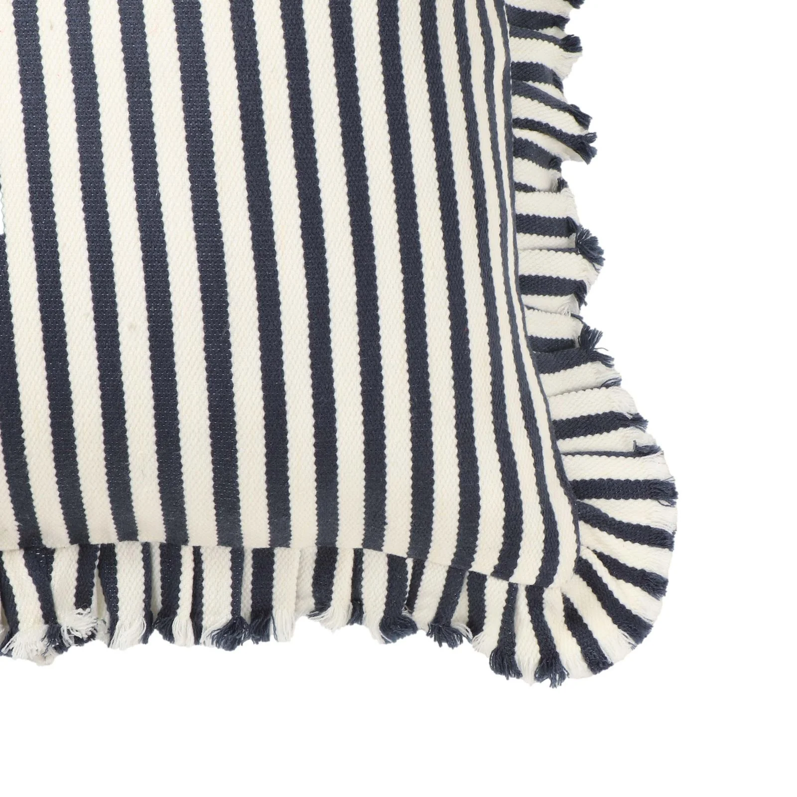 Alessia Navy Striped Ruffle 20 inch Square Accent Pillow - Image 7