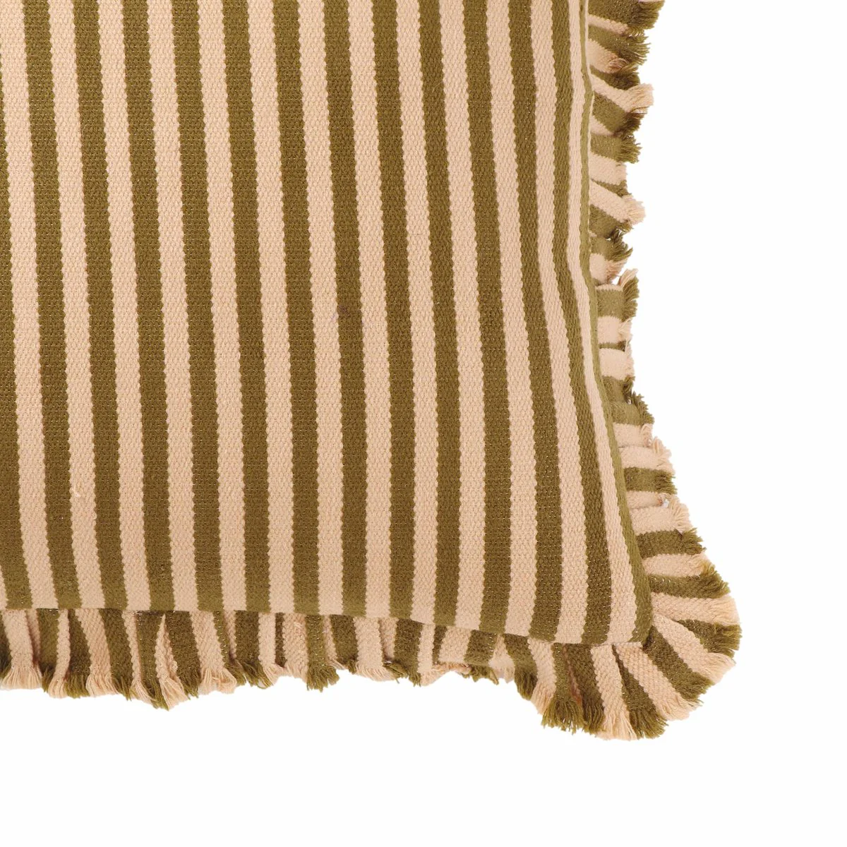 Alessia Taupe Striped Ruffle 20 inch Square Accent Pillow - Image 8