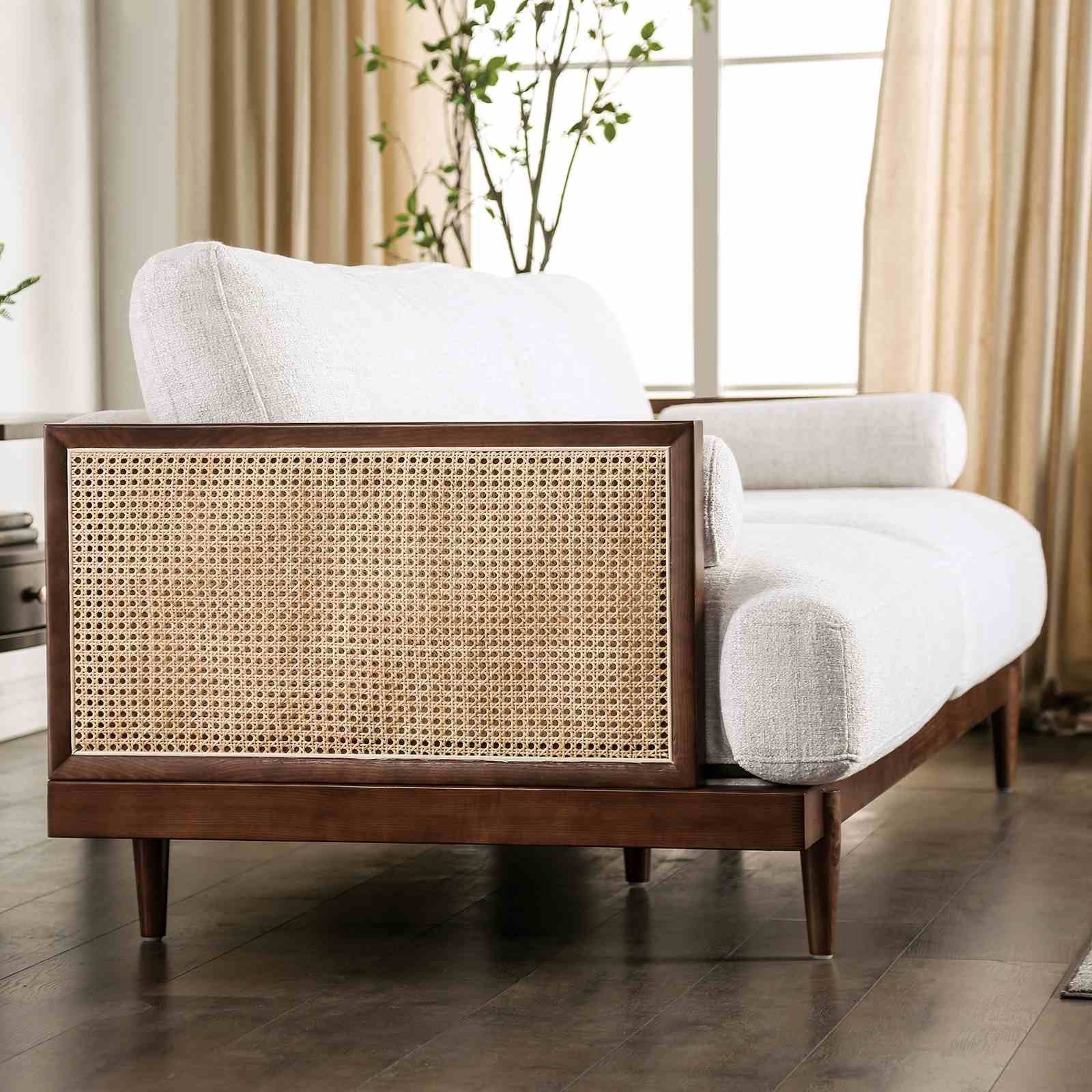 Alesund Loveseat, Beige/Walnut - Image 6