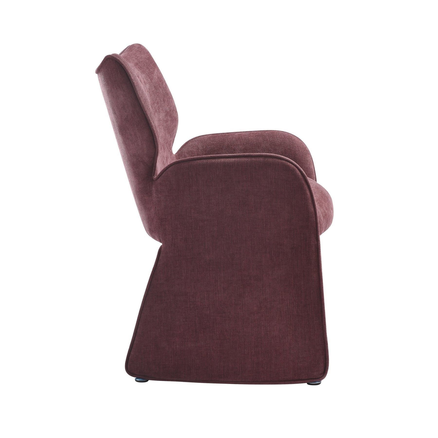 Alicia Modern Curved Back Plum Upholstered Dining Chair - Image 3