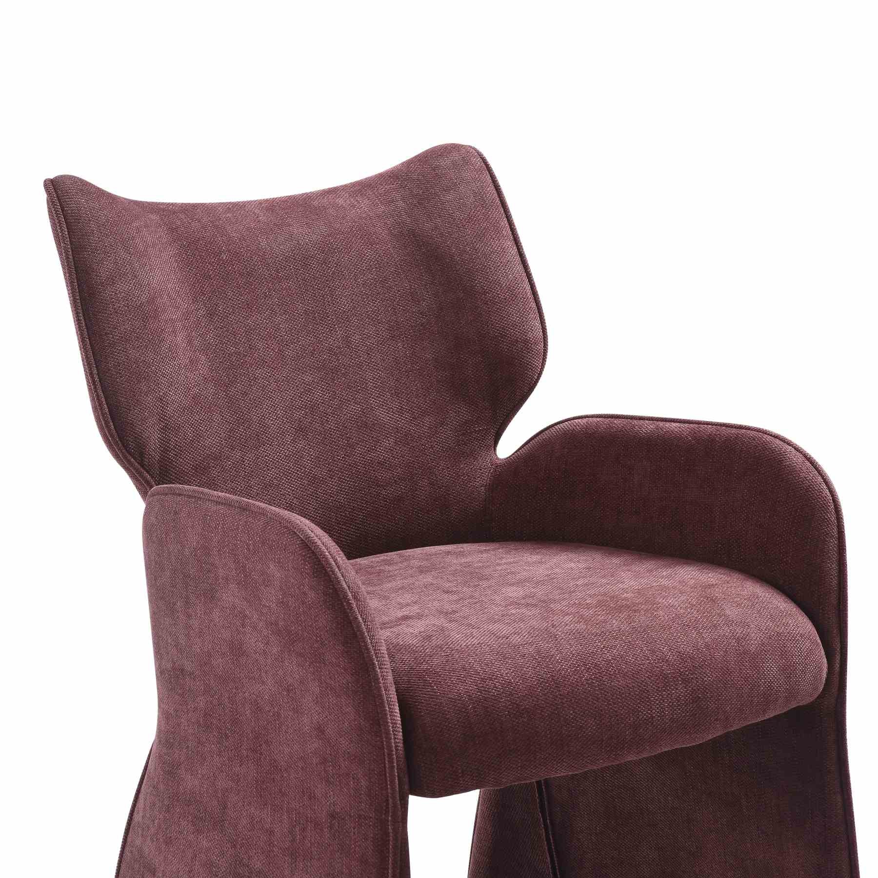 Alicia Modern Curved Back Plum Upholstered Dining Chair - Image 5