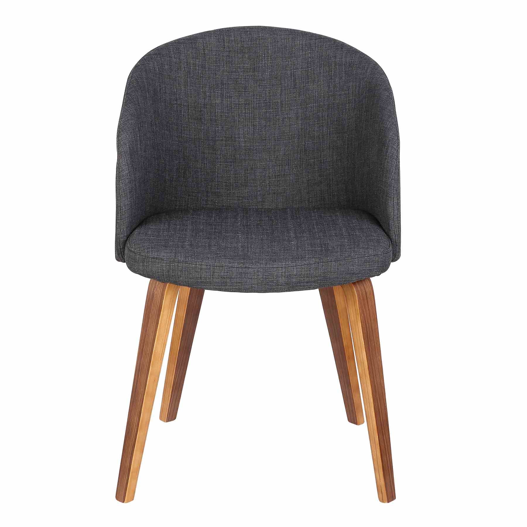 Alpine Mid-Century Dining Chair in Charcoal Fabric with Walnut Wood