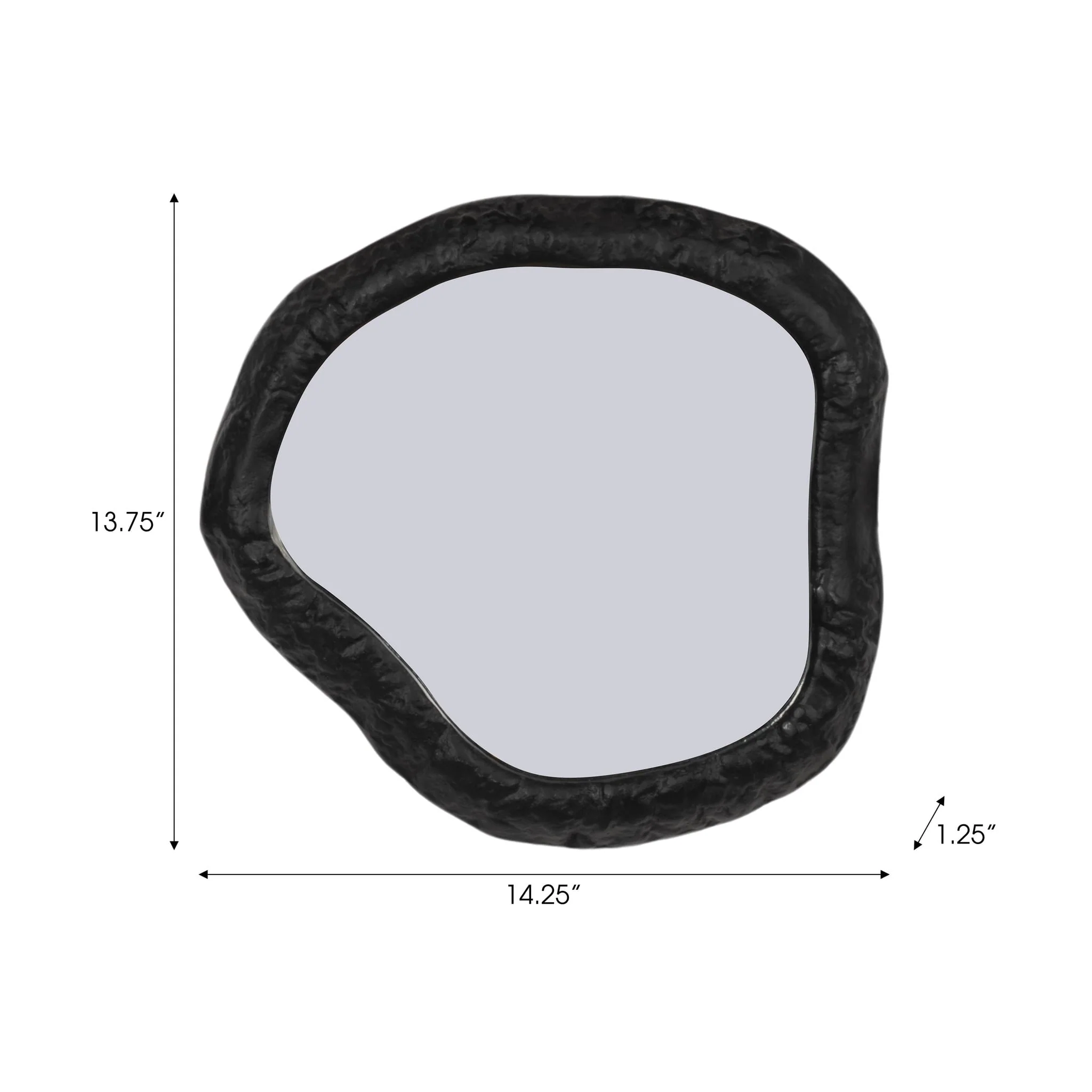 Alum,14",hammered Outlined Mirror,matte Black - Image 6