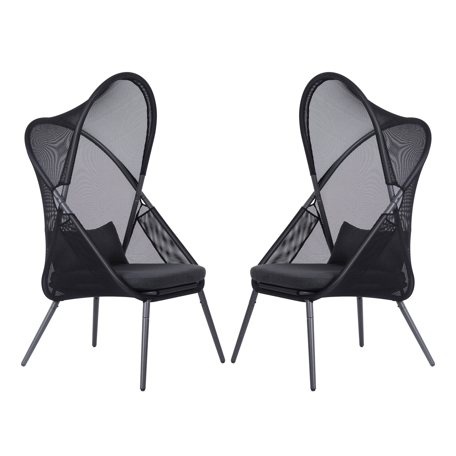 Alverta Foldable Chair, Black - Image 2
