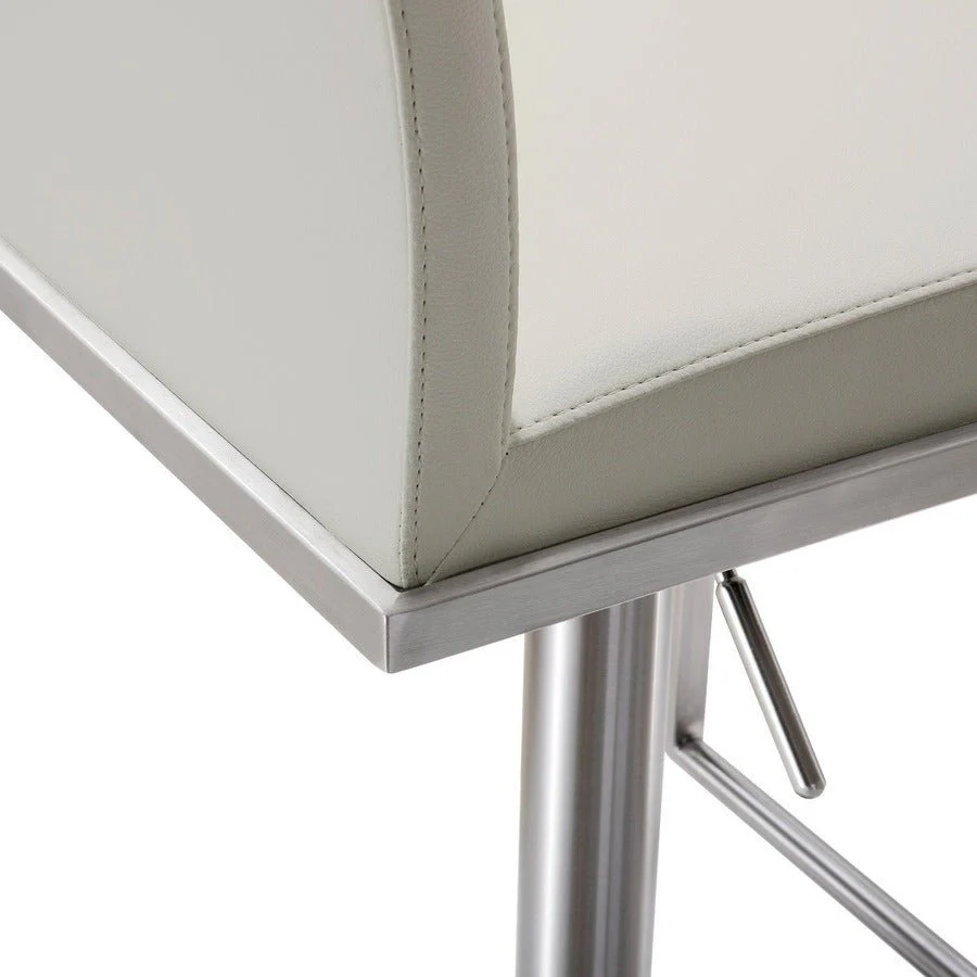 Amalfi Light Grey Performance Vegan Leather Stool - Image 7
