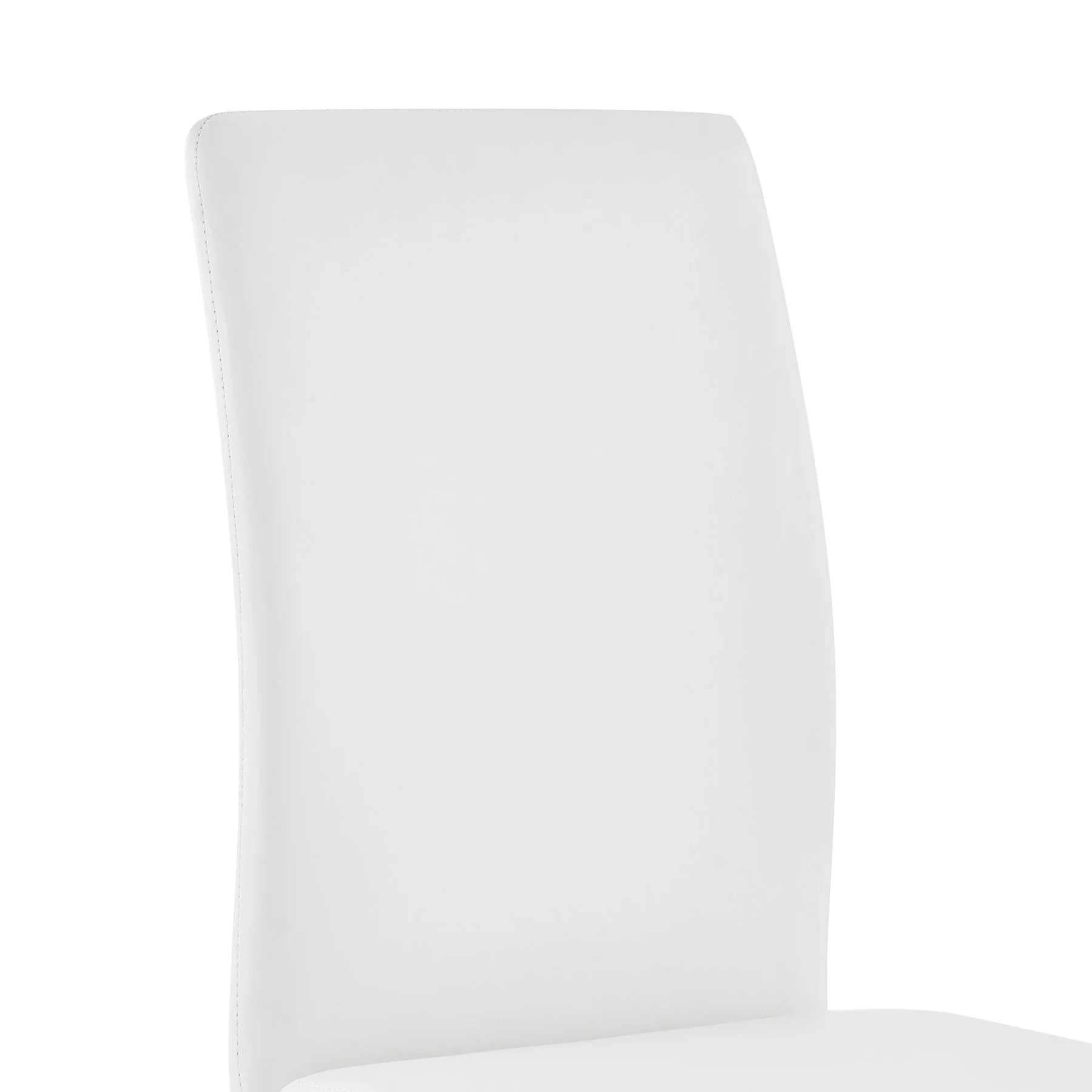 Amanda Contemporary Side Chair in White Faux Leather and Chrome Finish - Set of 2 - Image 7