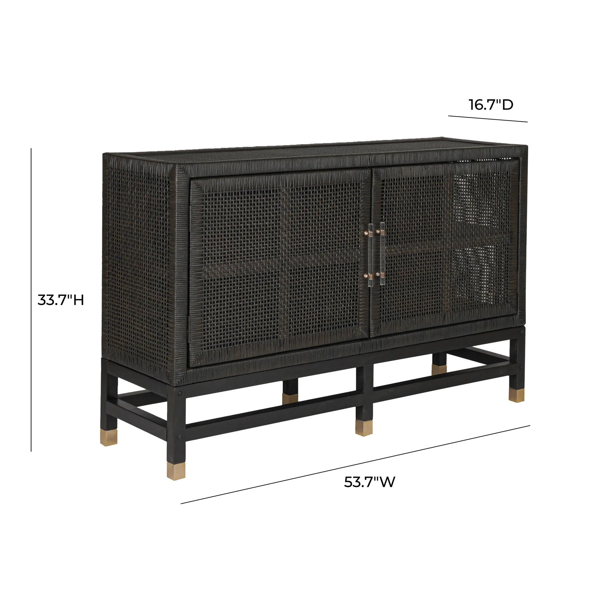 Amara Charcoal Woven Rattan Buffet - Image 6
