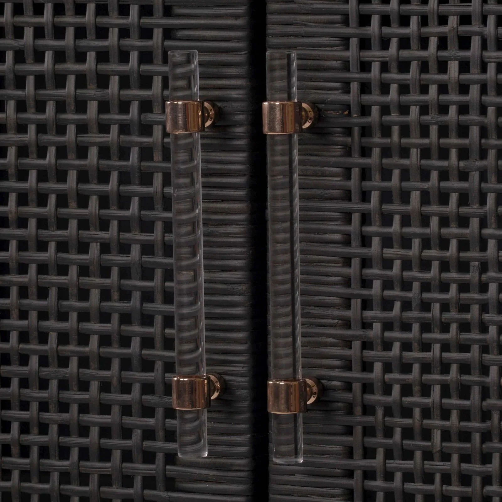 Amara Charcoal Woven Rattan Cabinet - Image 5