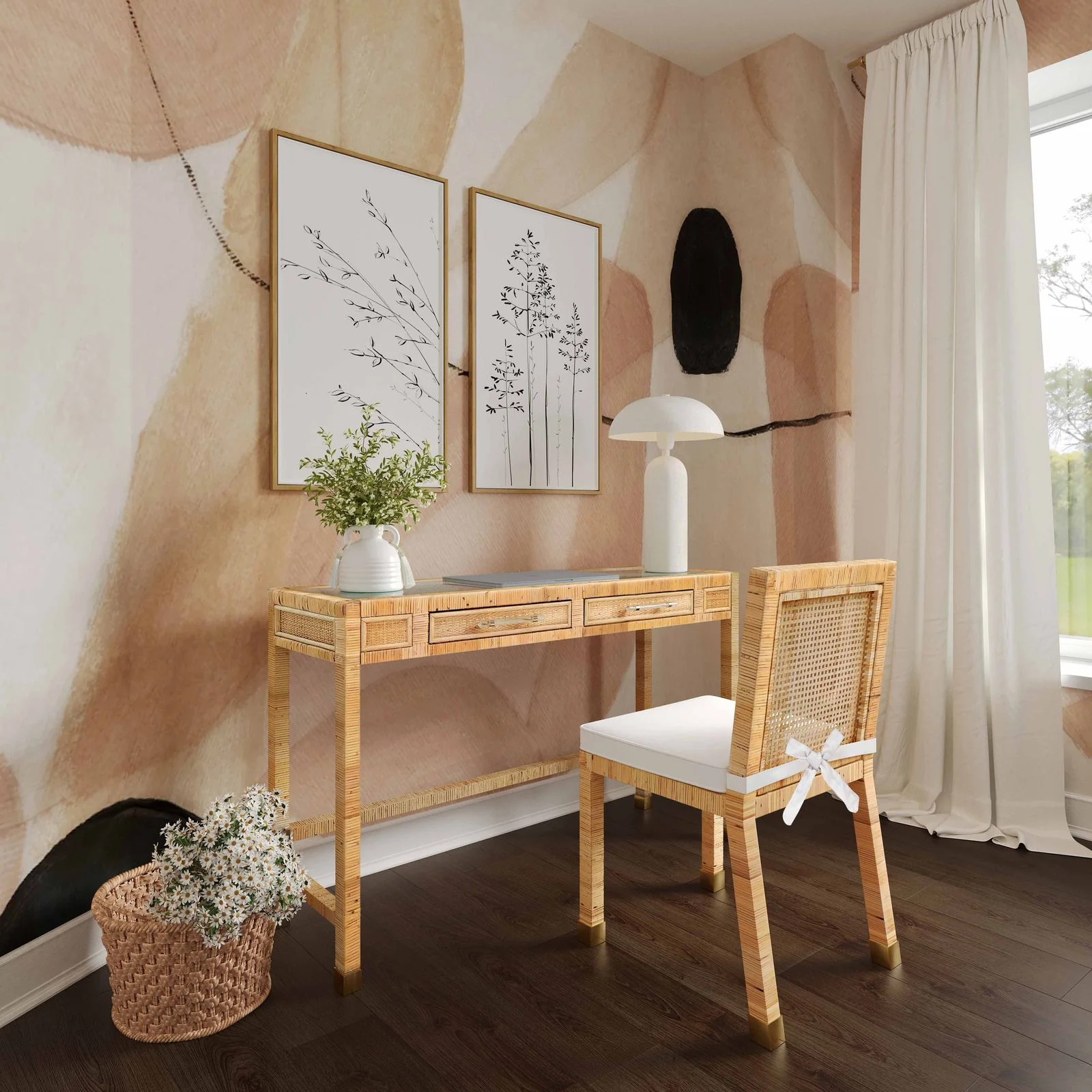 Amara Natural Rattan Desk - Image 2