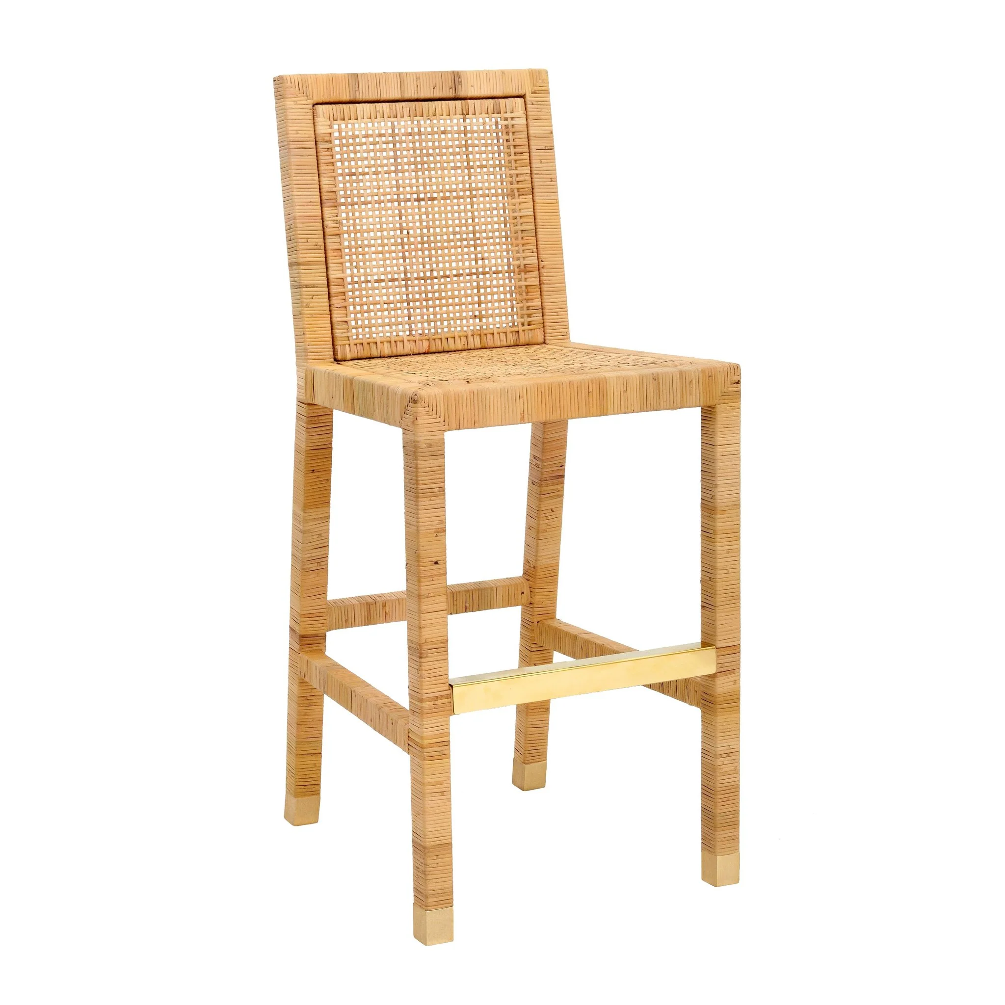 Amara Rattan Performance Fabric Bar Stool - Image 3