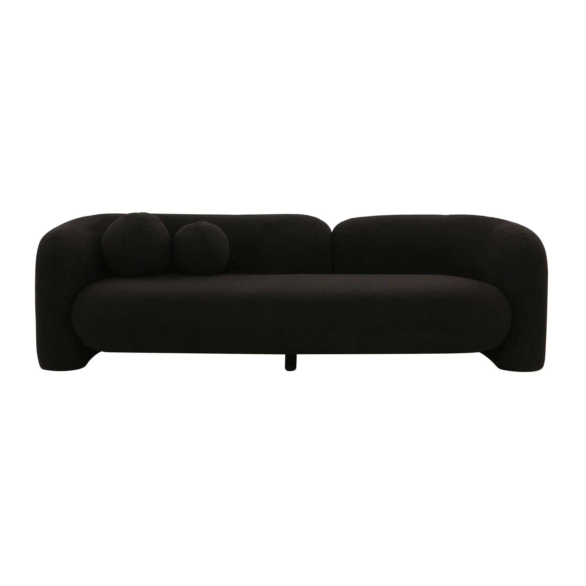 Amelie Black Faux Fur Sofa - Image 3