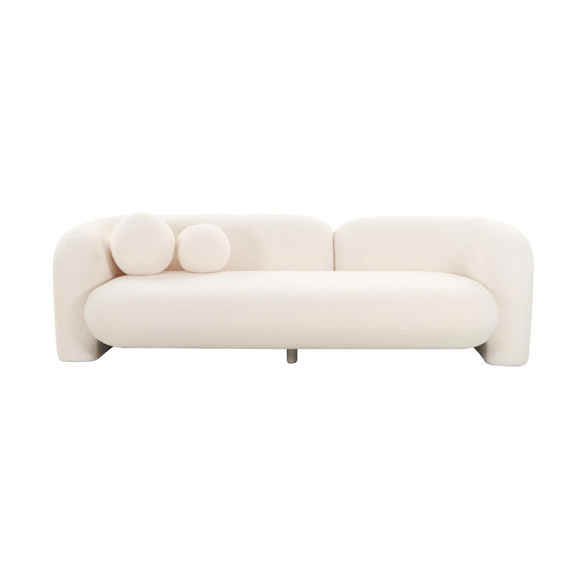 Amelie Cream Faux Fur Sofa - Image 3