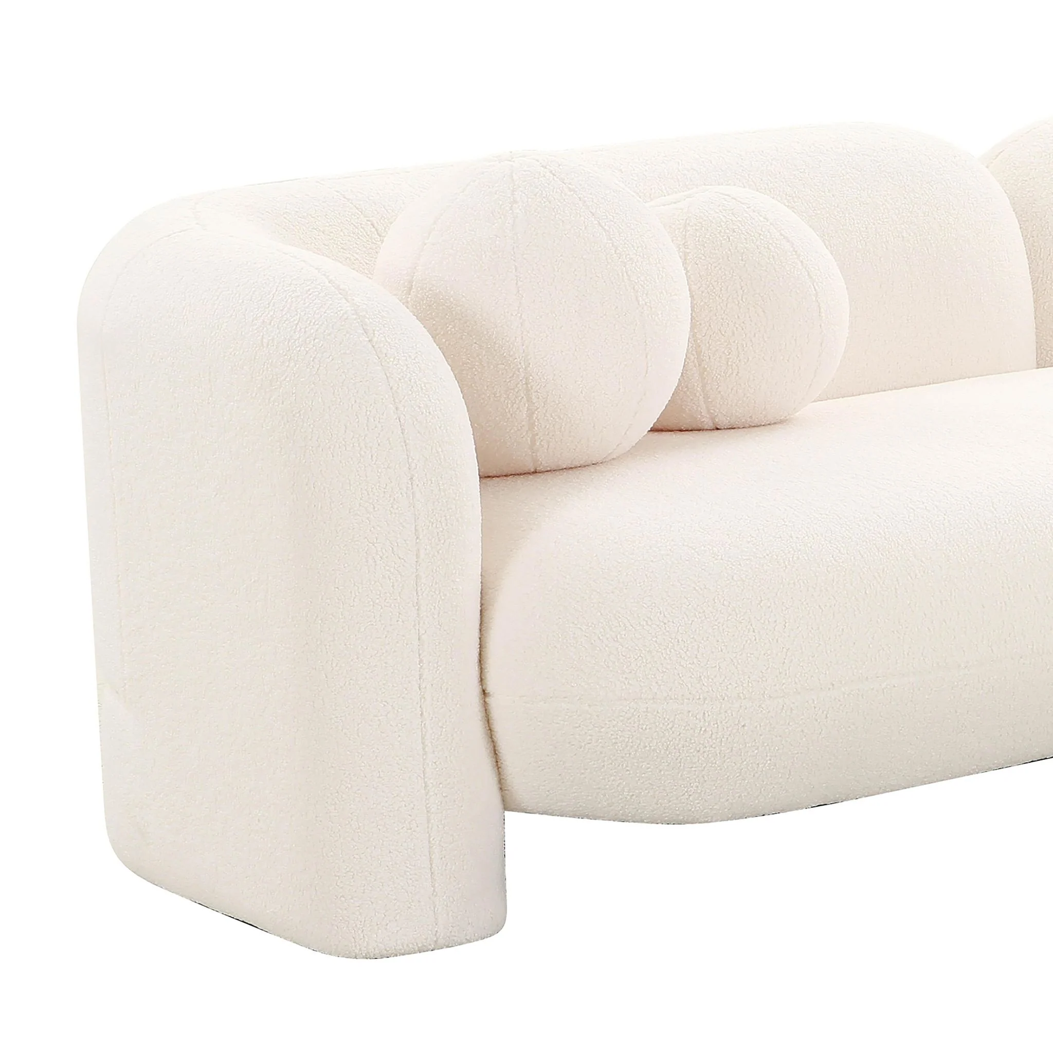 Amelie Cream Faux Fur Sofa - Image 4