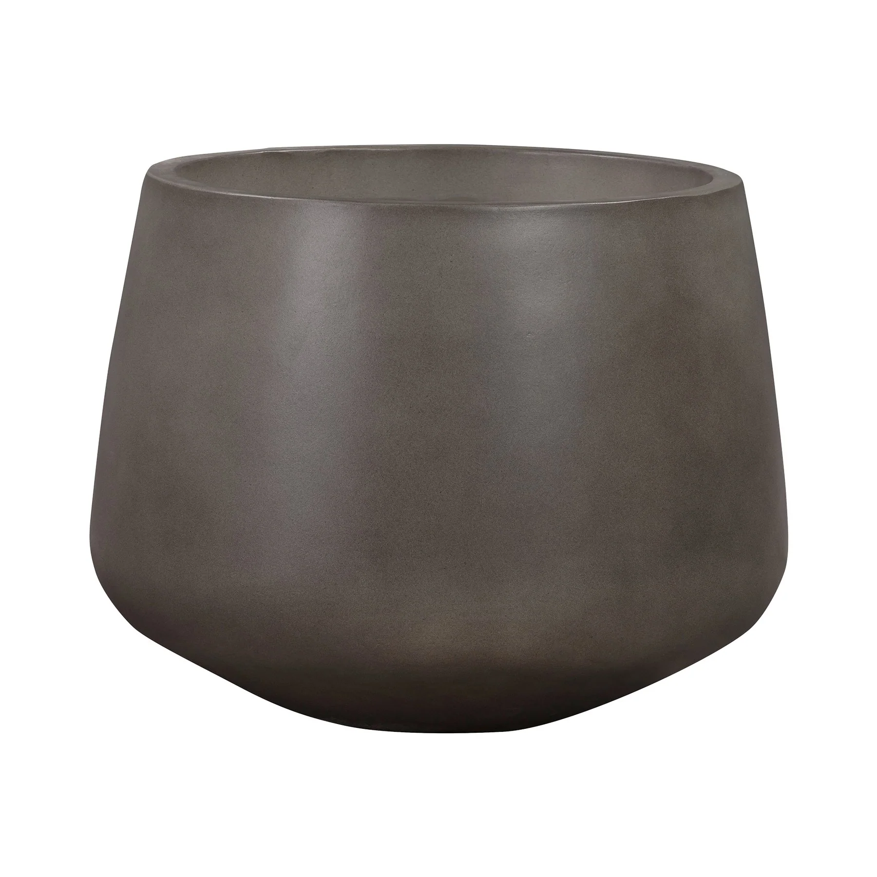 Amethyst Large Round Lightweight Concrete Indoor or Outdoor Planter in gray