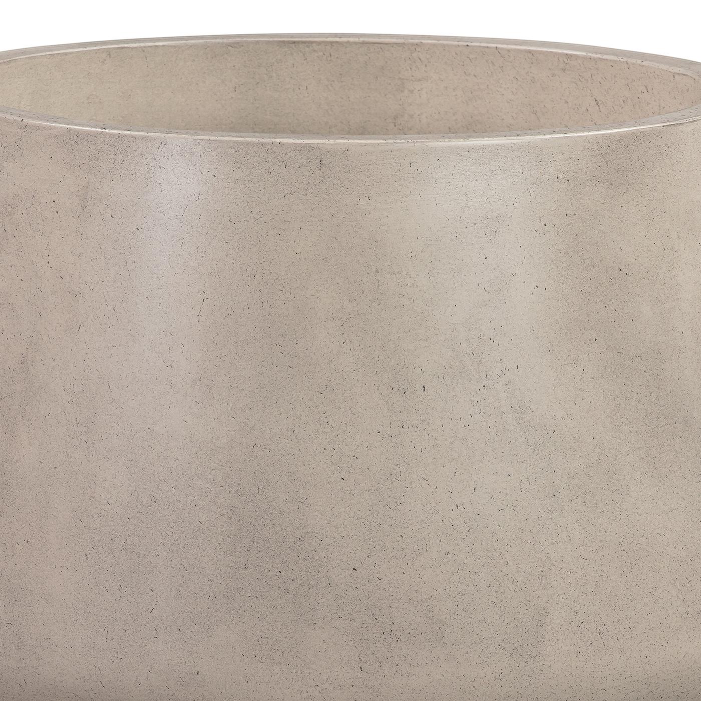 Amethyst Medium Round Lightweight White Concrete Indoor or Outdoor Planter in white - Image 2