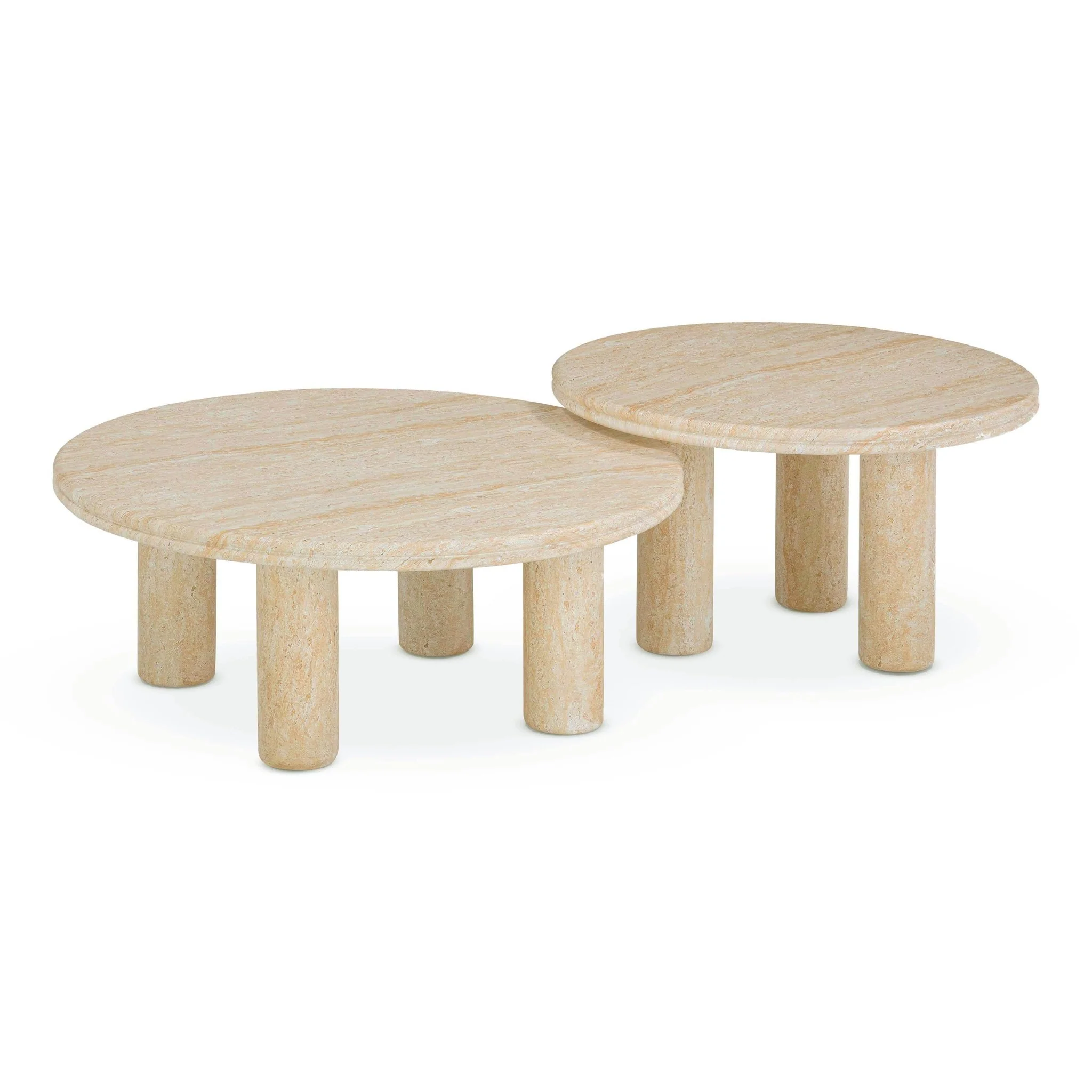 Amora Faux Travertine Indoor/Outdoor 26 inch Round Accent Table