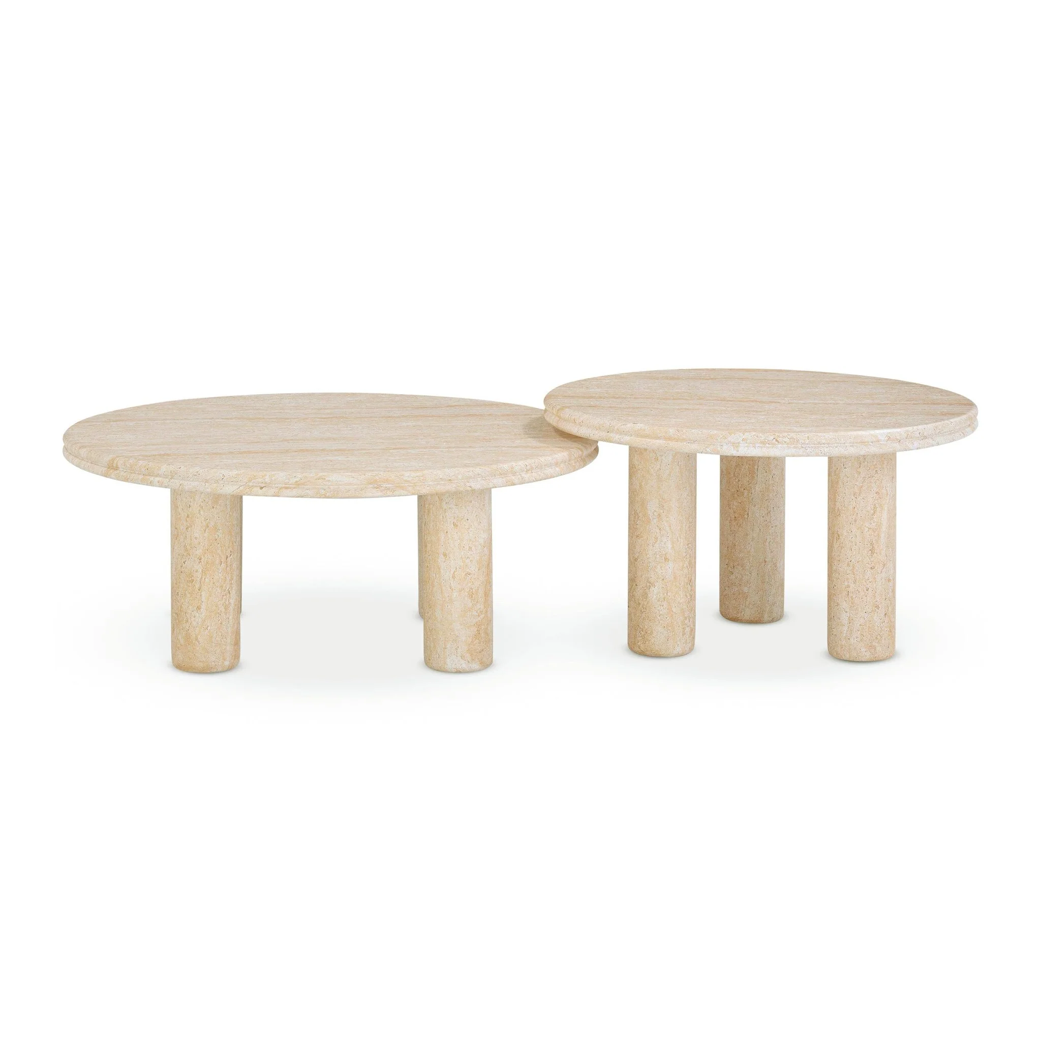 Amora Faux Travertine Indoor/Outdoor 26 inch Round Accent Table - Image 3