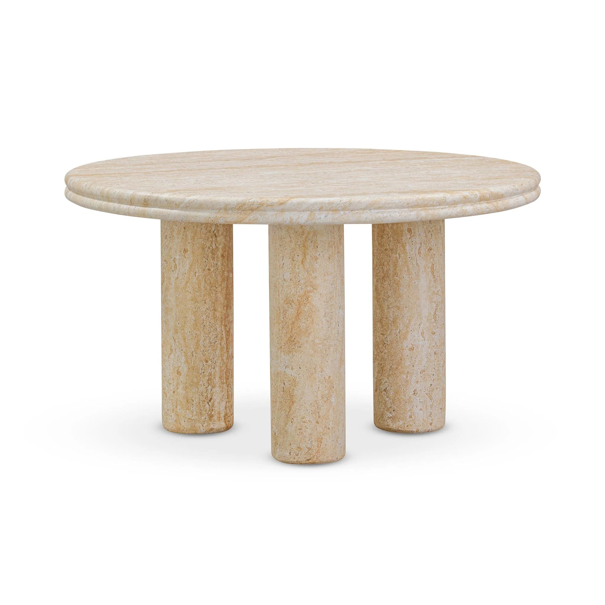 Amora Faux Travertine Indoor/Outdoor 26 inch Round Accent Table - Image 4