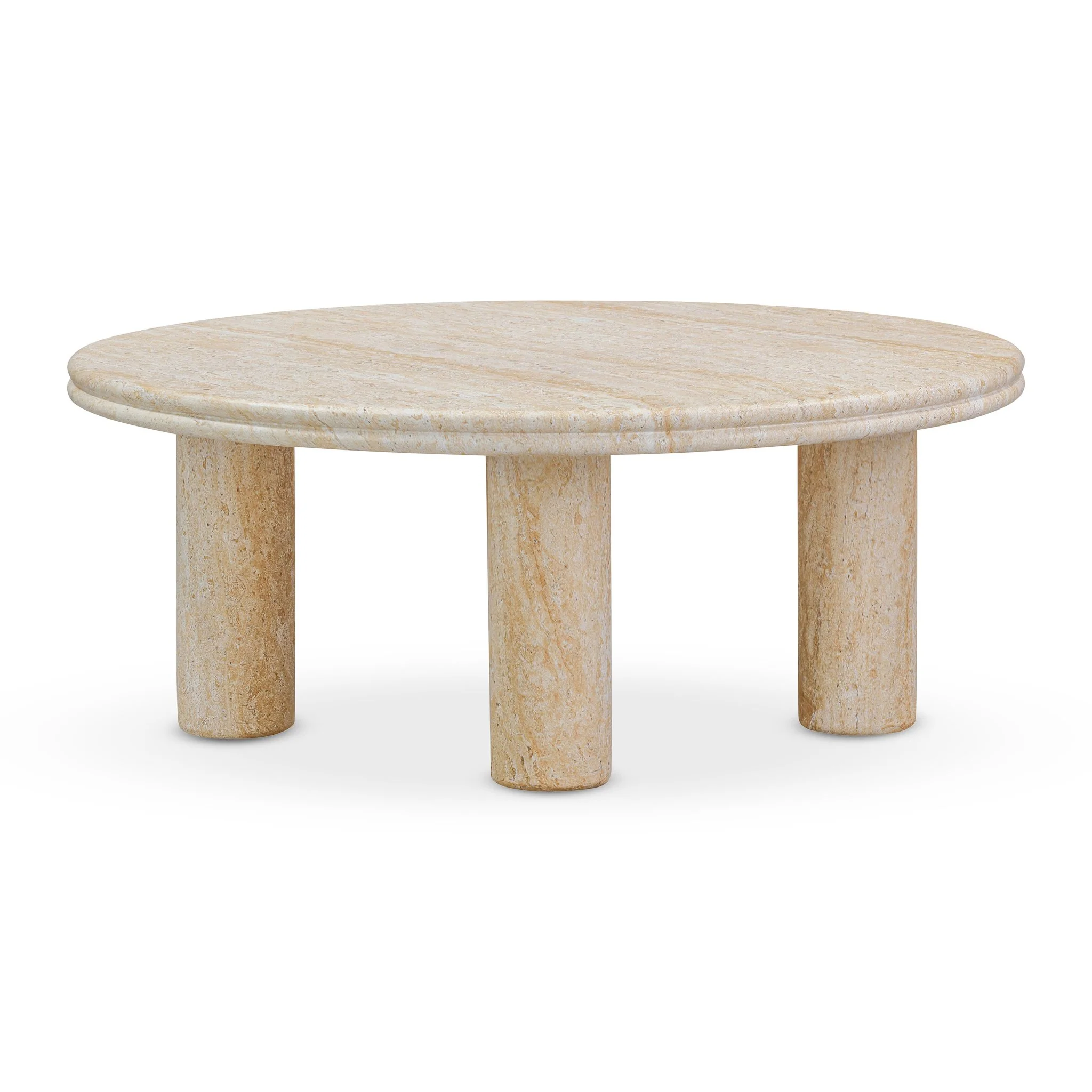 Amora Faux Travertine Indoor/Outdoor 26 inch Round Accent Table - Image 6