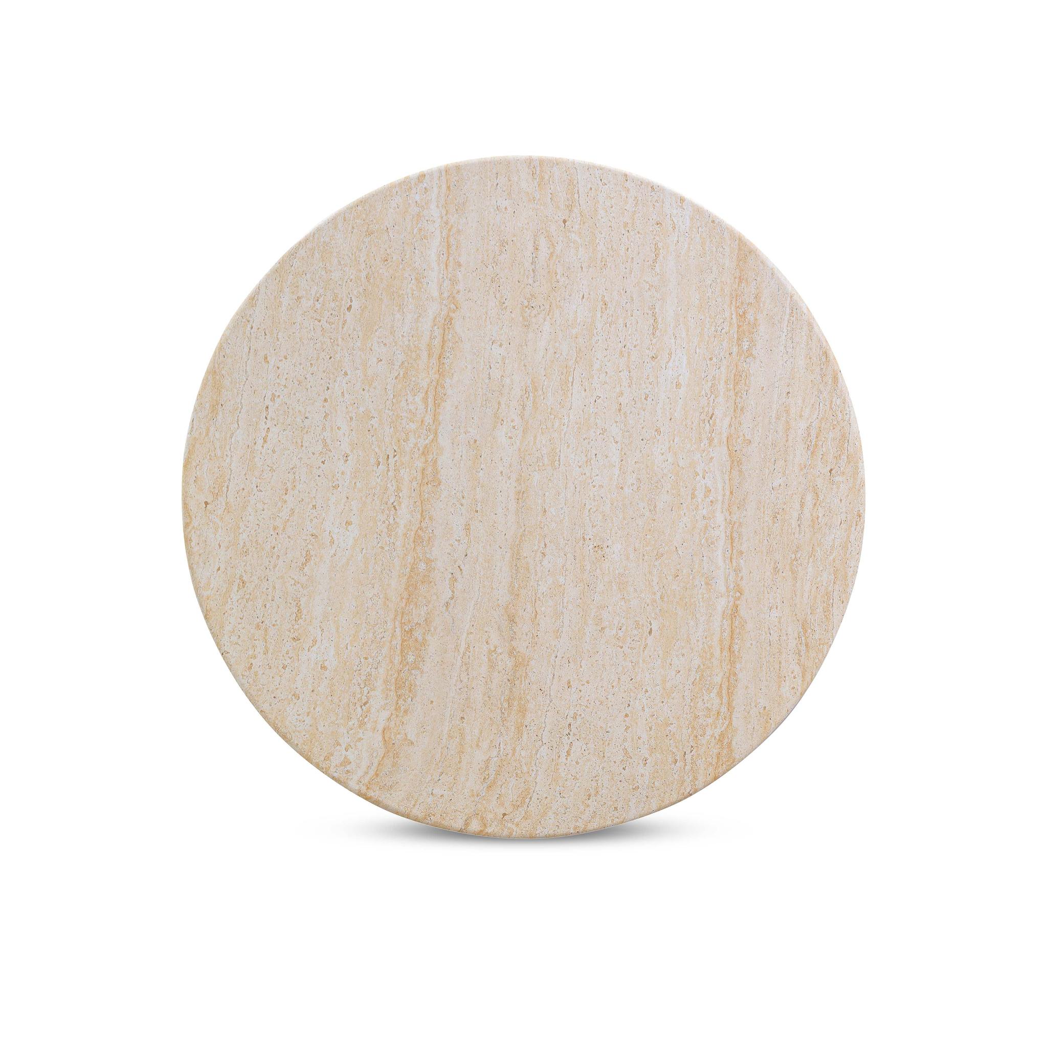 Amora Faux Travertine Indoor/Outdoor 26 inch Round Accent Table - Image 8