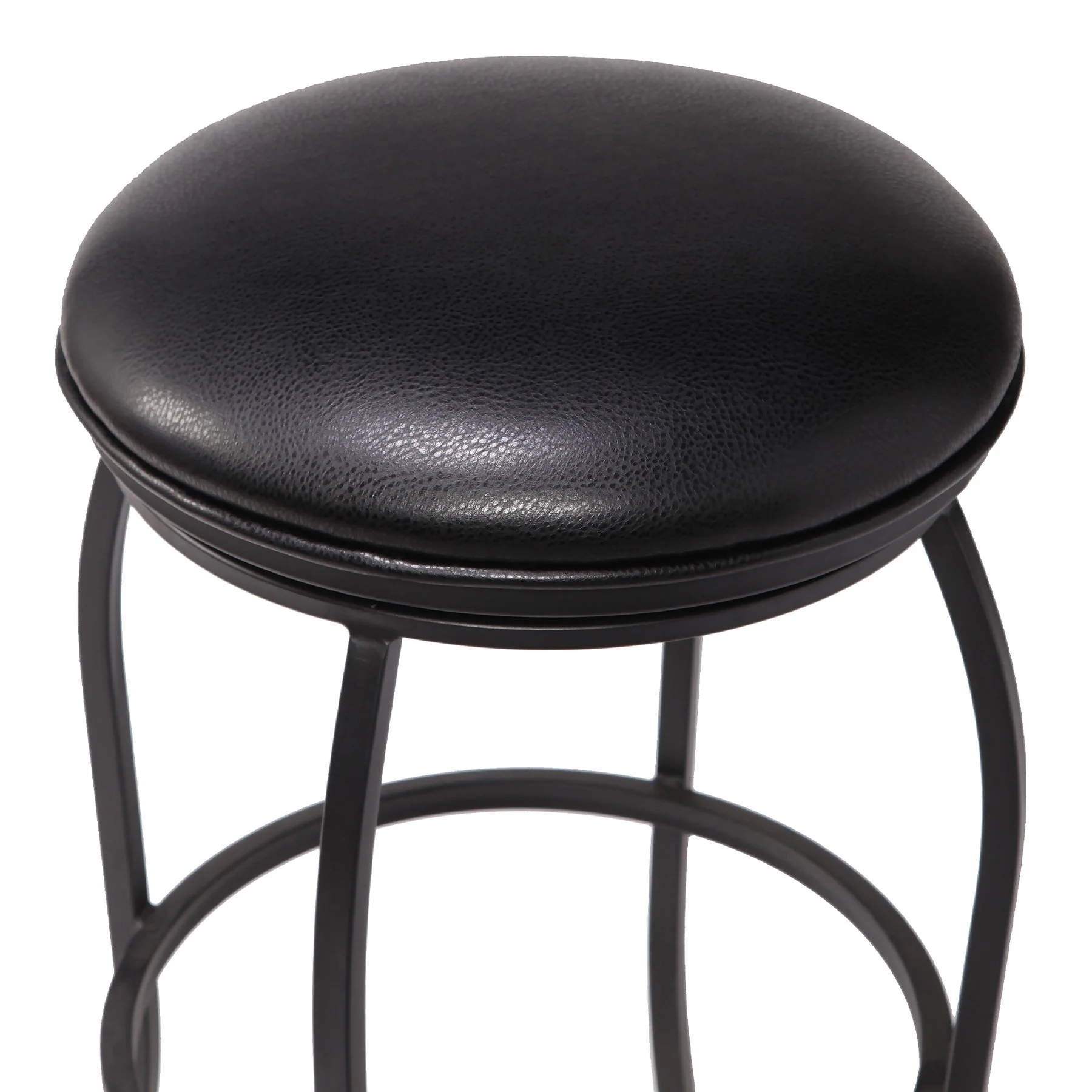 Amy Contemporary 30" Bar Height Barstool in Matte Black Finish and Black Faux Leather - Image 3