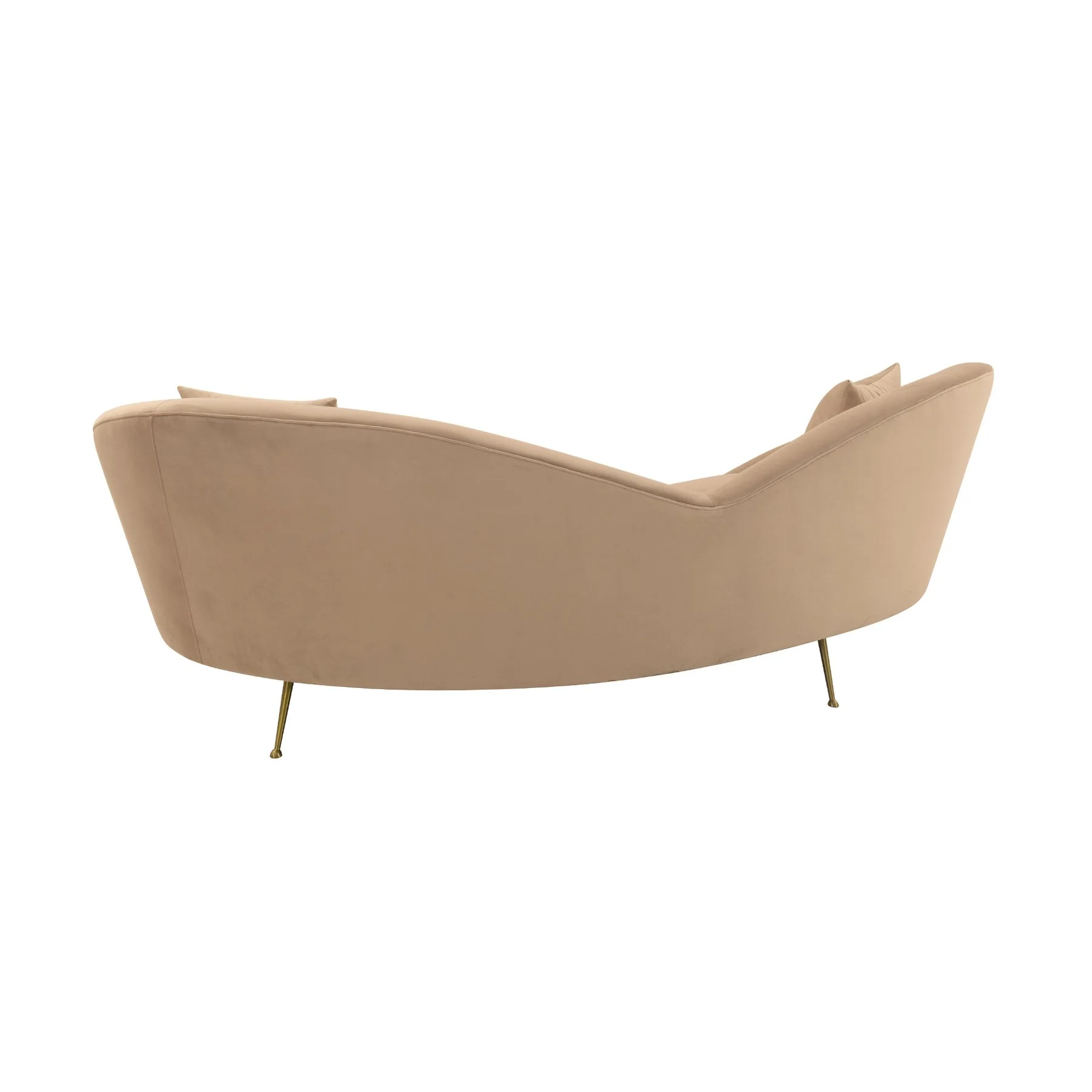 Anabella Natural Fabric Upholstered Sofa with Brushed Gold Legs - Image 3