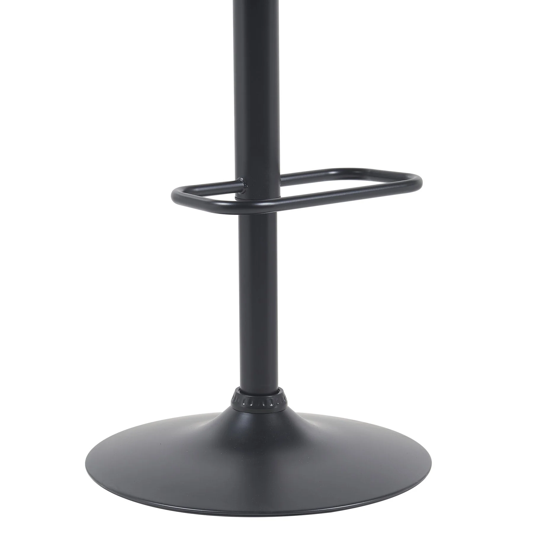 Anibal Modern Adjustable Swivel Barstool in Black Metal Finish with Blue Upholstered Seat - Image 6