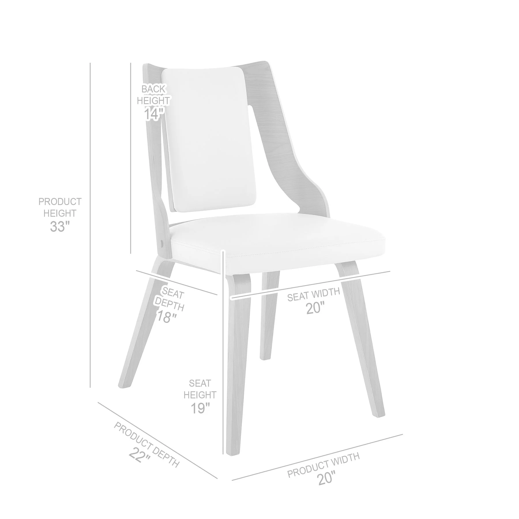 Aniston Cream Faux Leather and Walnut Wood Dining Chairs - Set of 2 - Image 8