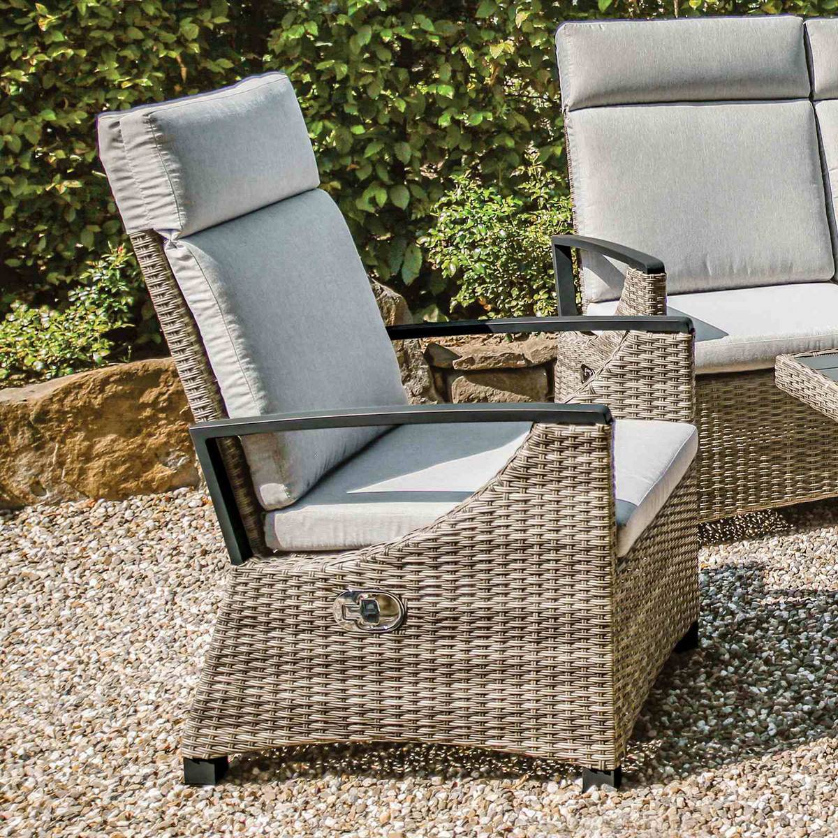 Antigua Arm Chair, Gun Metal/Brown/Gray
