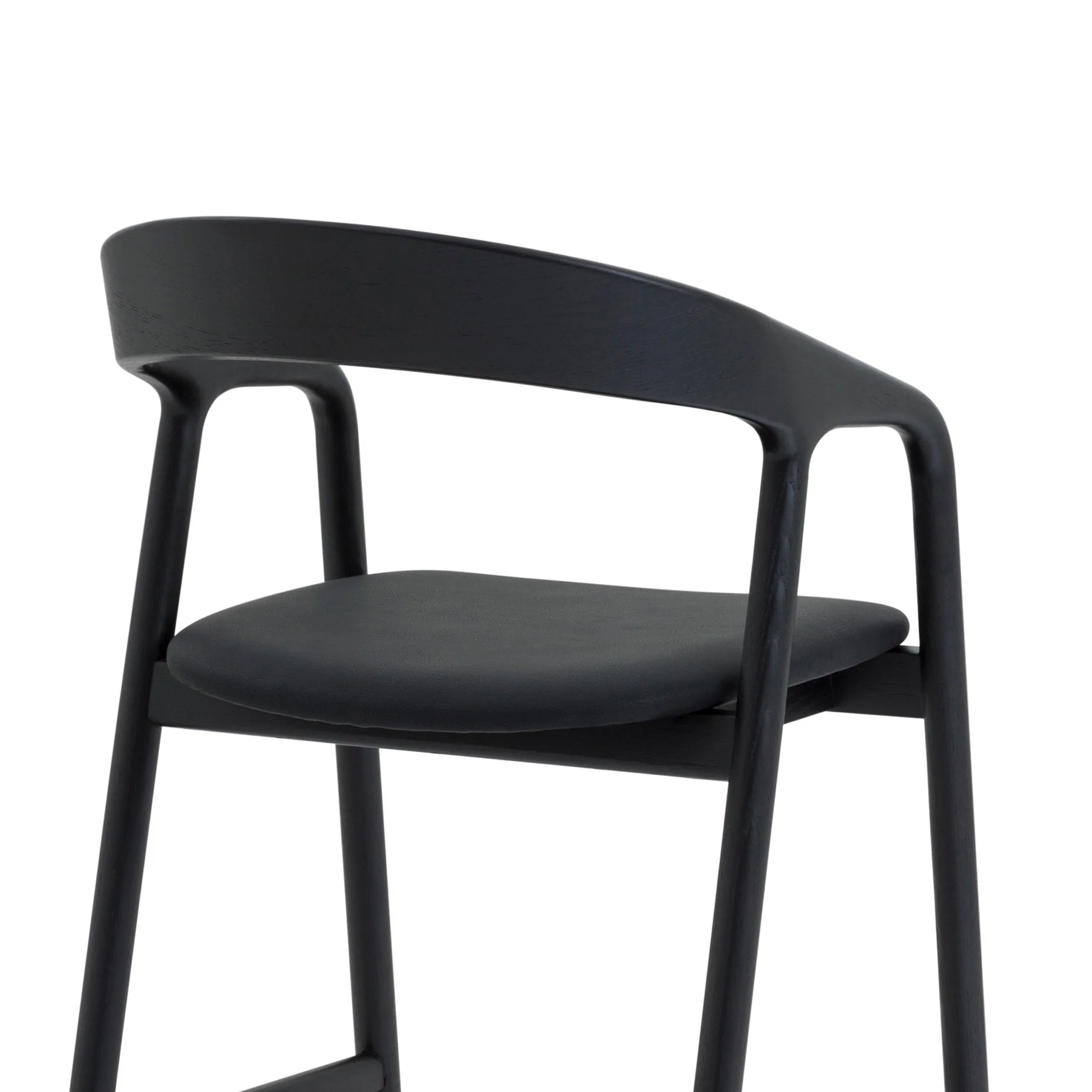 Apache Black Oak Wood and Faux Leather Counter Stool - Image 6