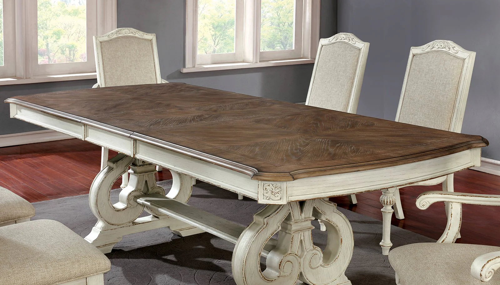 Arcadia 9 Pc. Dining Table Set (2AC+6SC) - Image 3