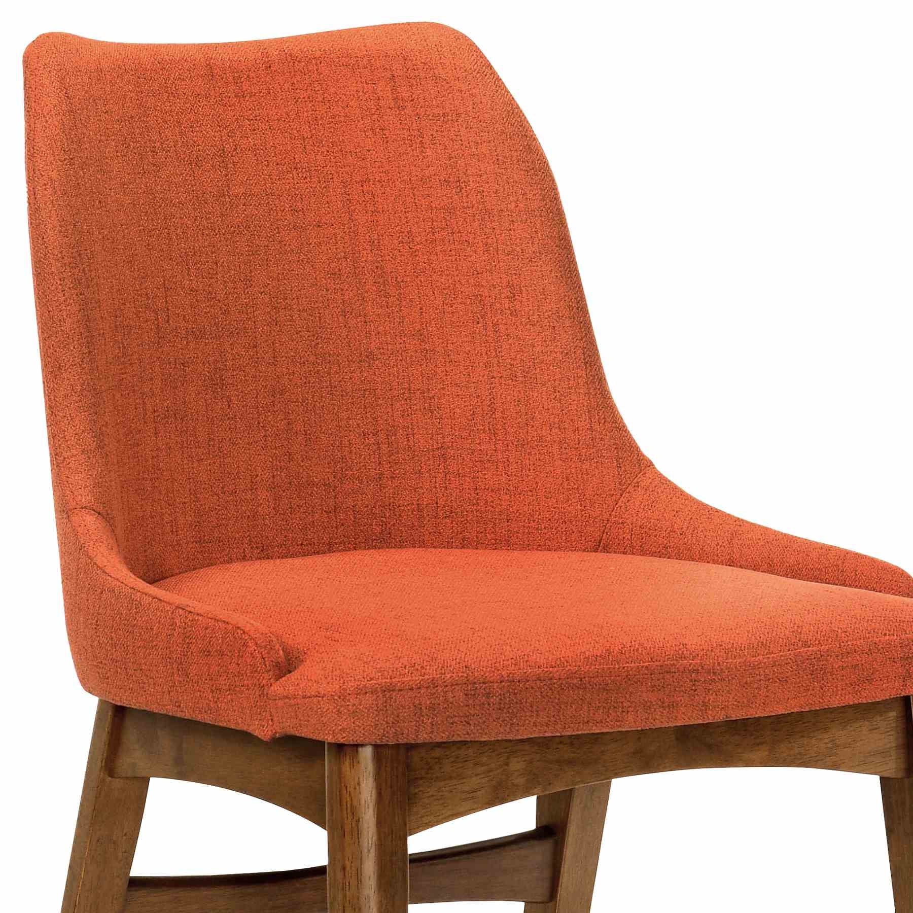 Arcadia and Azalea 42" Round Orange and Walnut Wood 5 Piece Dining Set - Image 6