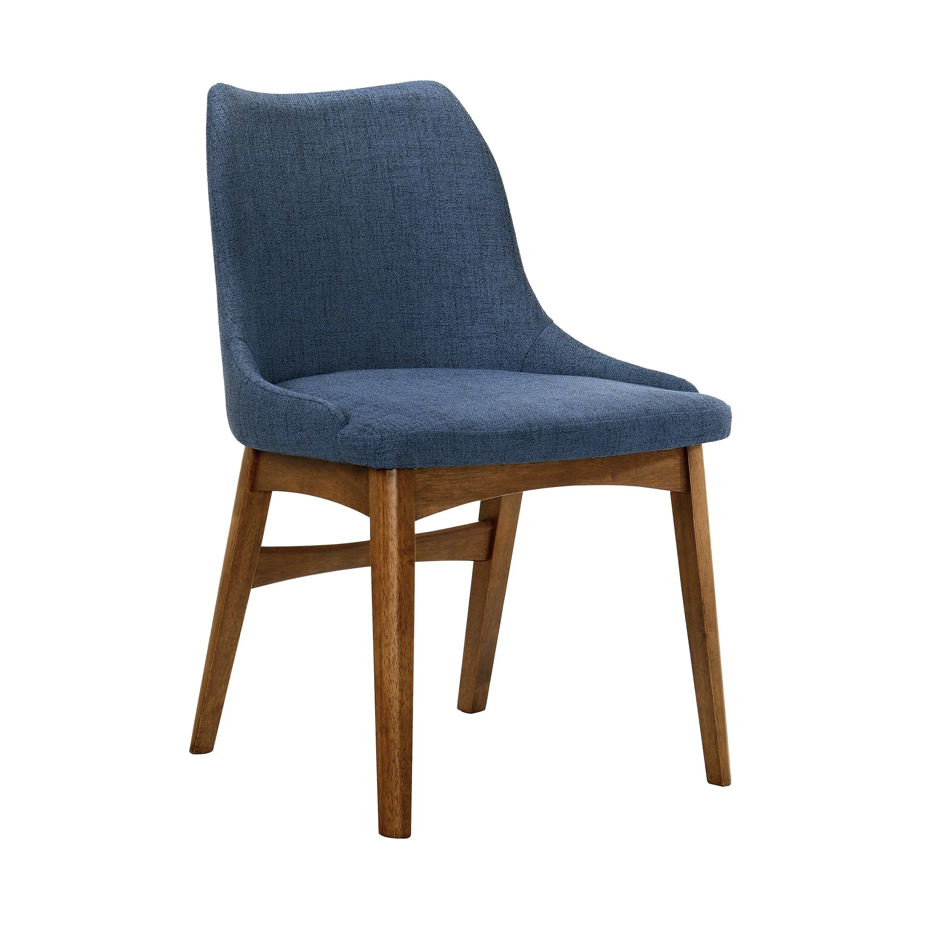 Arcadia and Azalea 48" Round Blue and Walnut Wood 5 Piece Dining Set - Image 2