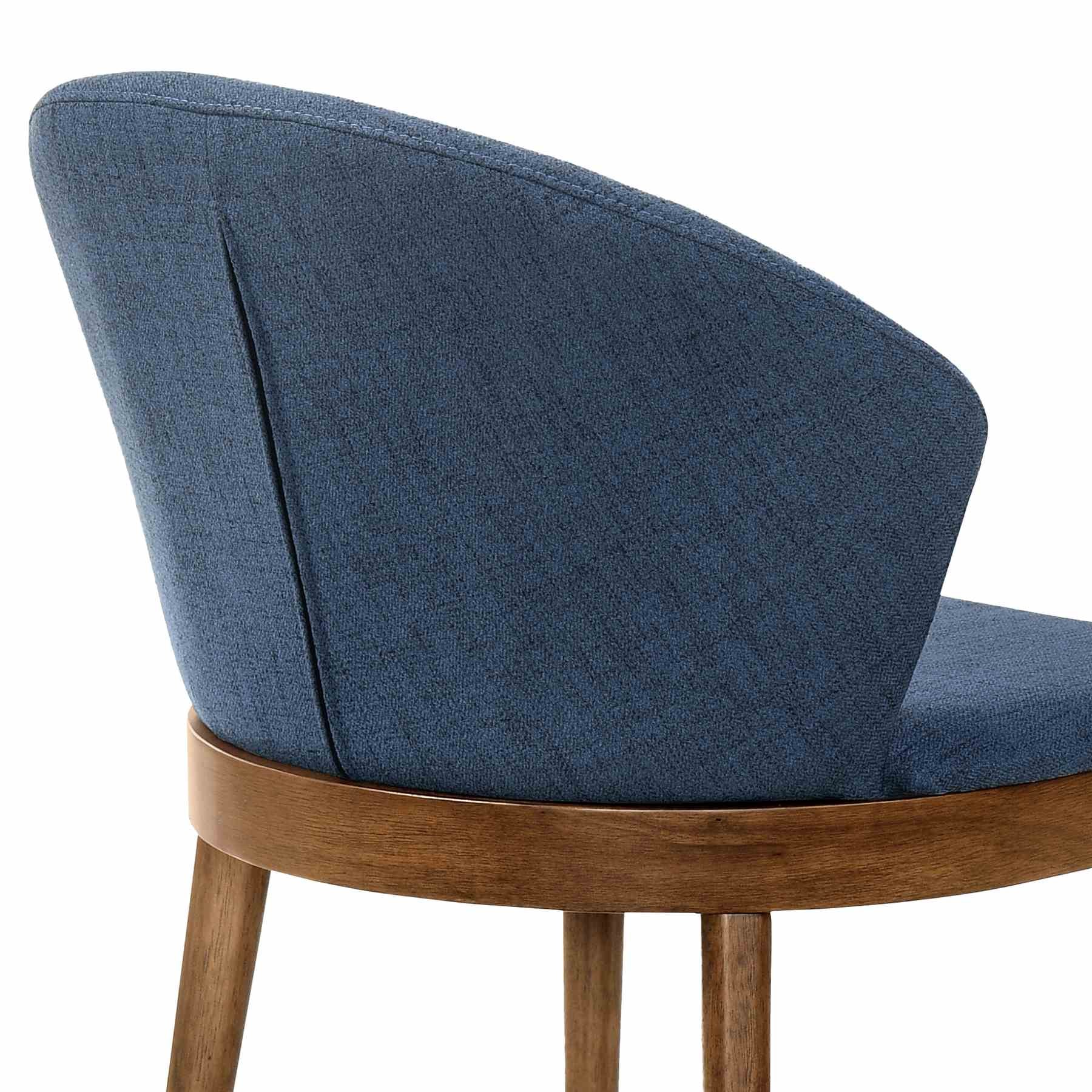 Arcadia and Juno 42" Round Blue and Walnut Wood 5 Piece Dining Set - Image 6