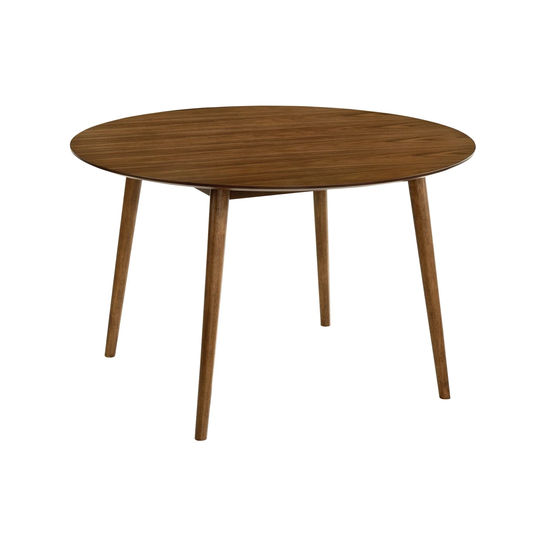 Arcadia and Juno 48" Round Blue and Walnut Wood 5 Piece Dining Set - Image 4
