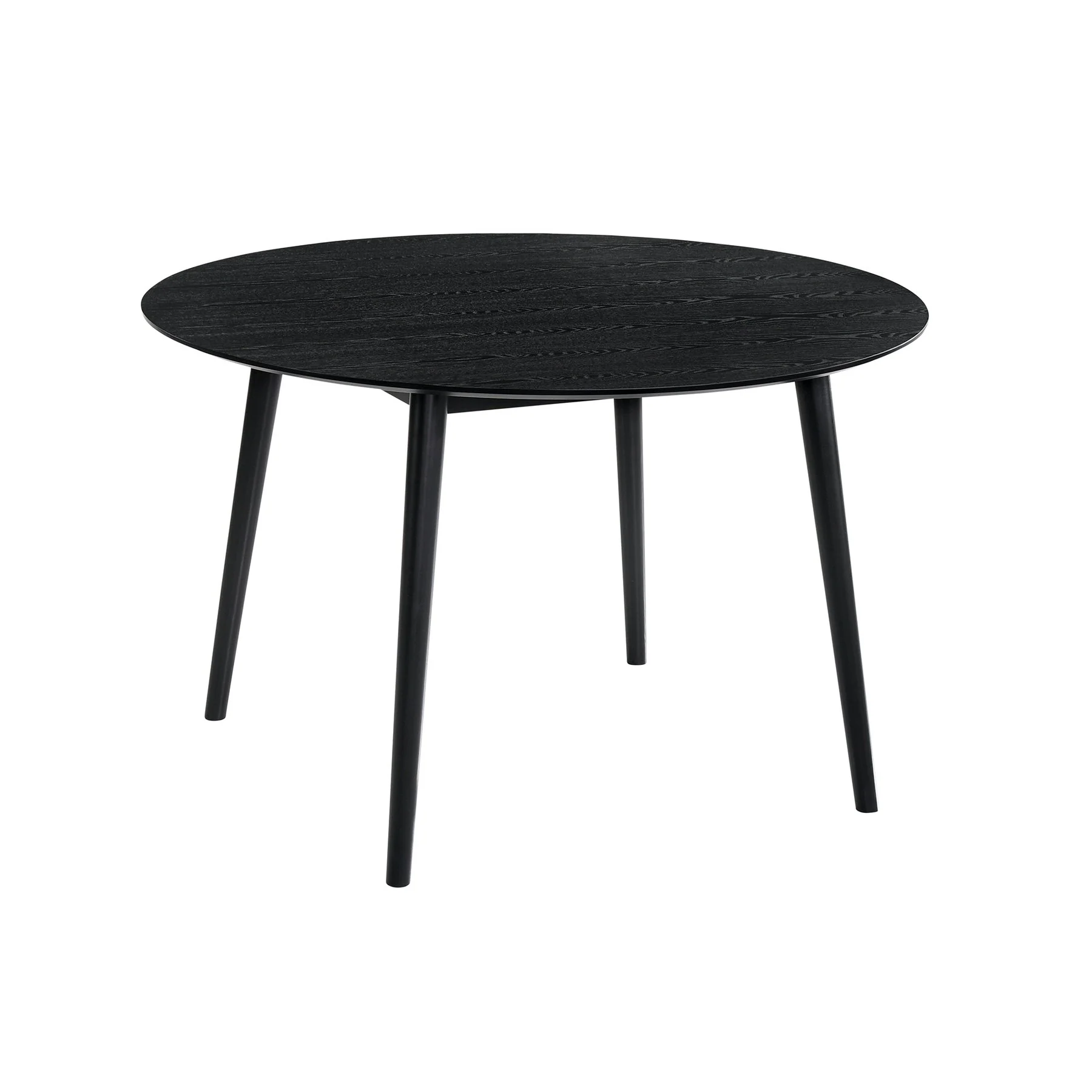 Arcadia and Juno 48" Round Charcoal and Black Wood 5 Piece Dining Set - Image 4