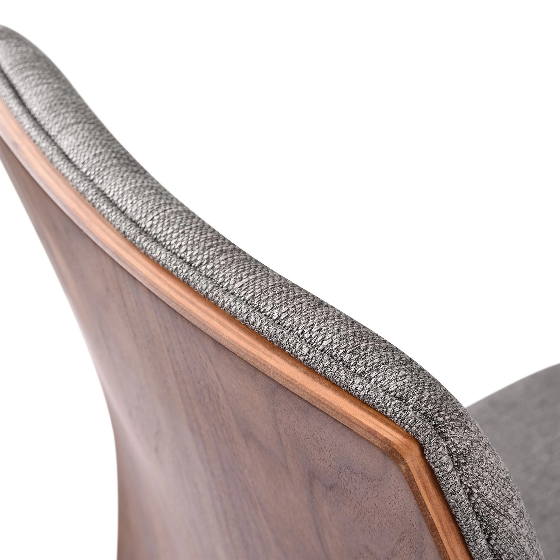 Archie Mid-Century Dining Chair in Walnut Finish and Gray Fabric - Set of 2 - Image 8