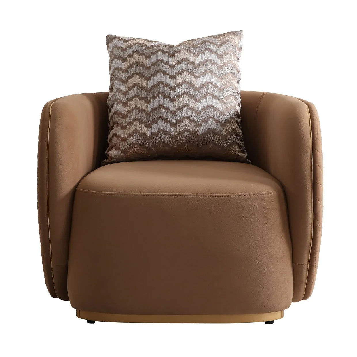 Ariana Velvet Accent Chair - Caramel/Gold - Image 7