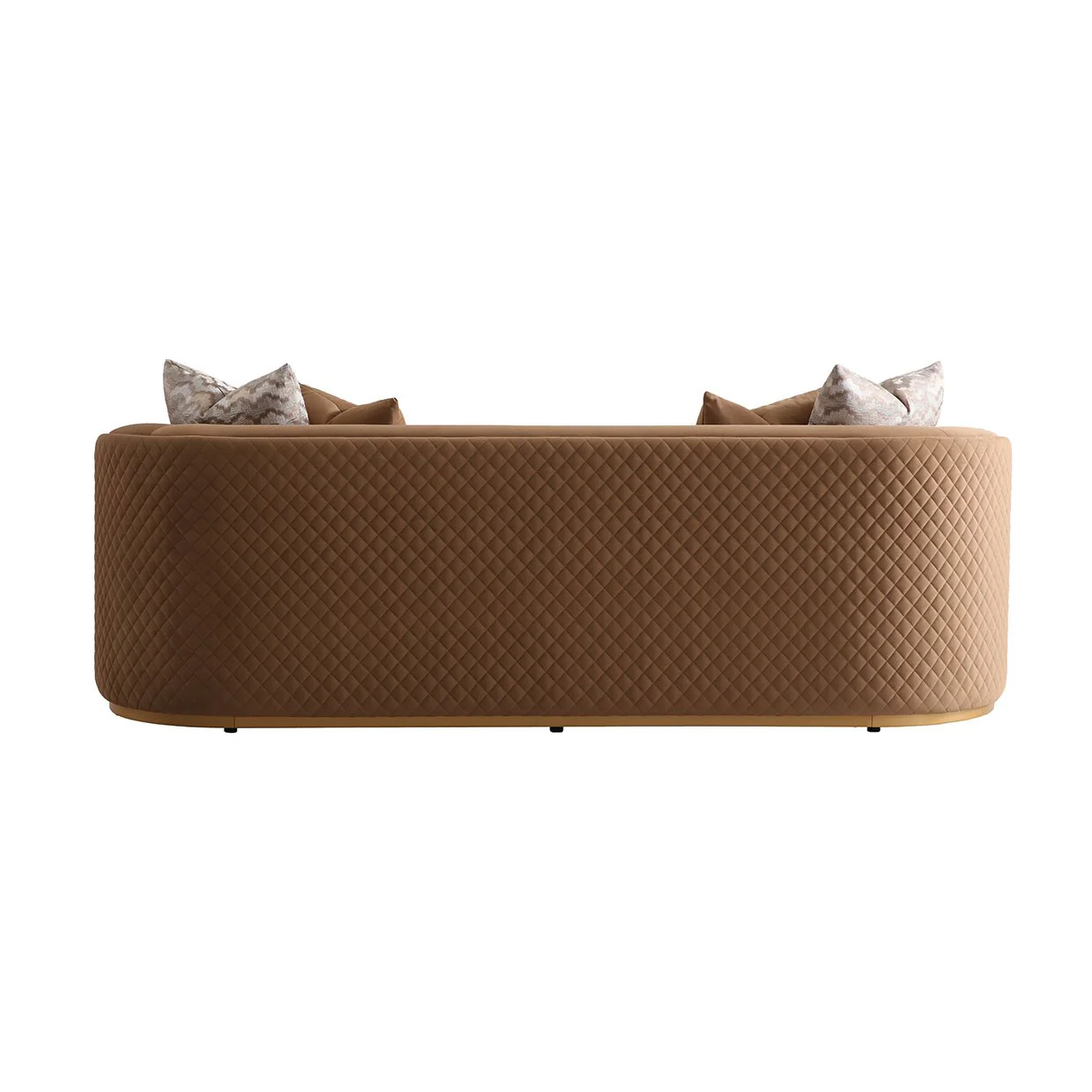 Ariana Velvet Sofa - Caramel/Gold - Image 4