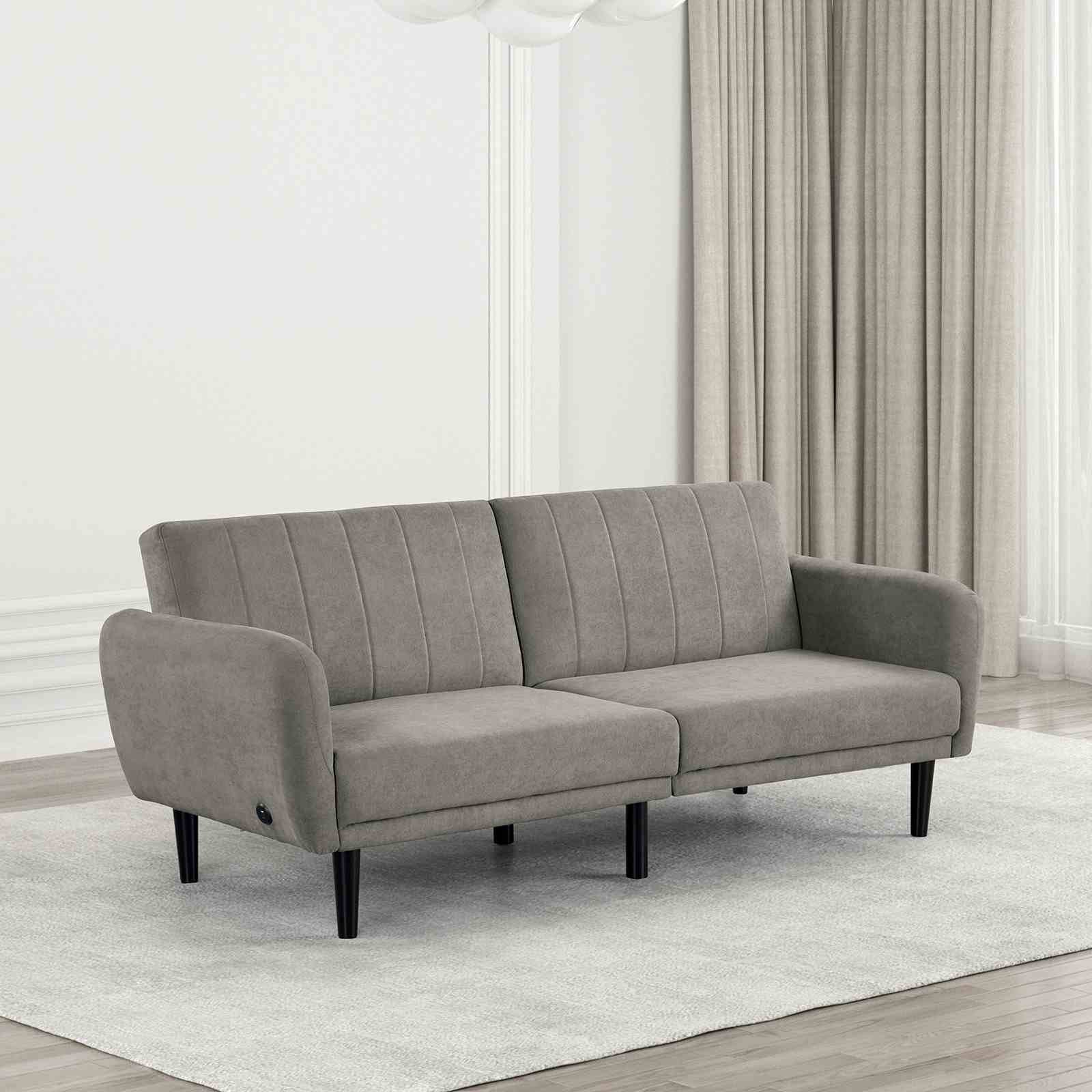 Aristide Futon Sofa, Gray
