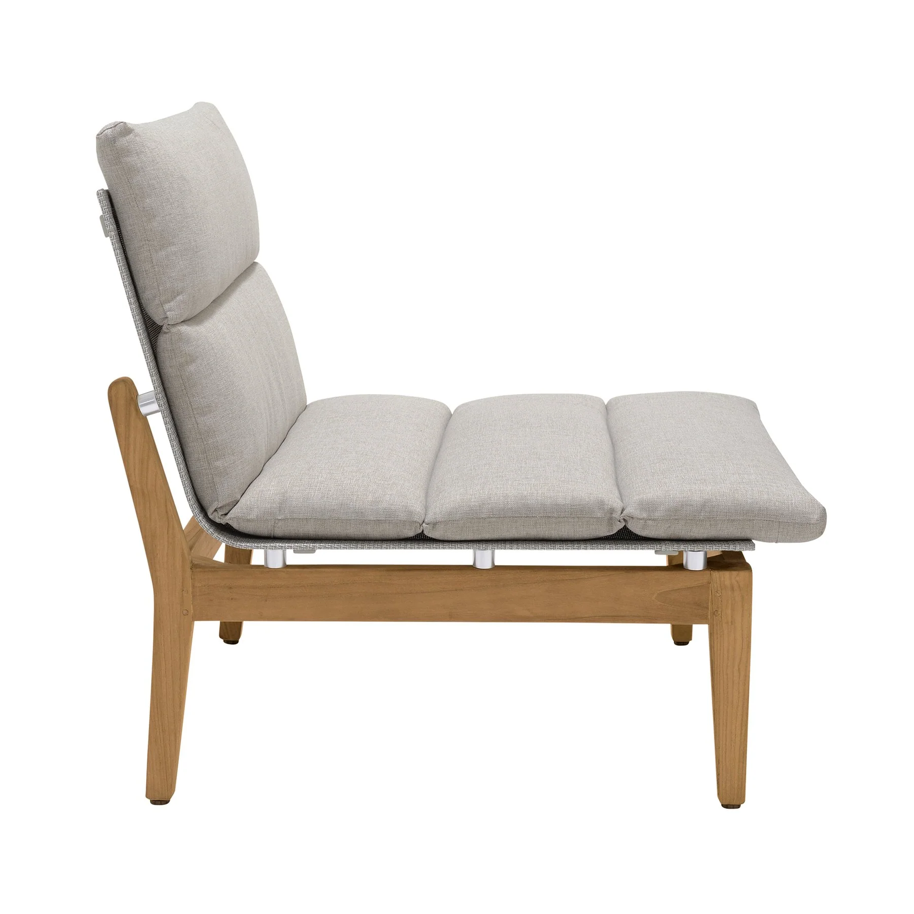 Arno Outdoor 7 Piece Teak Wood Seating Set in Beige Olefin - Image 3