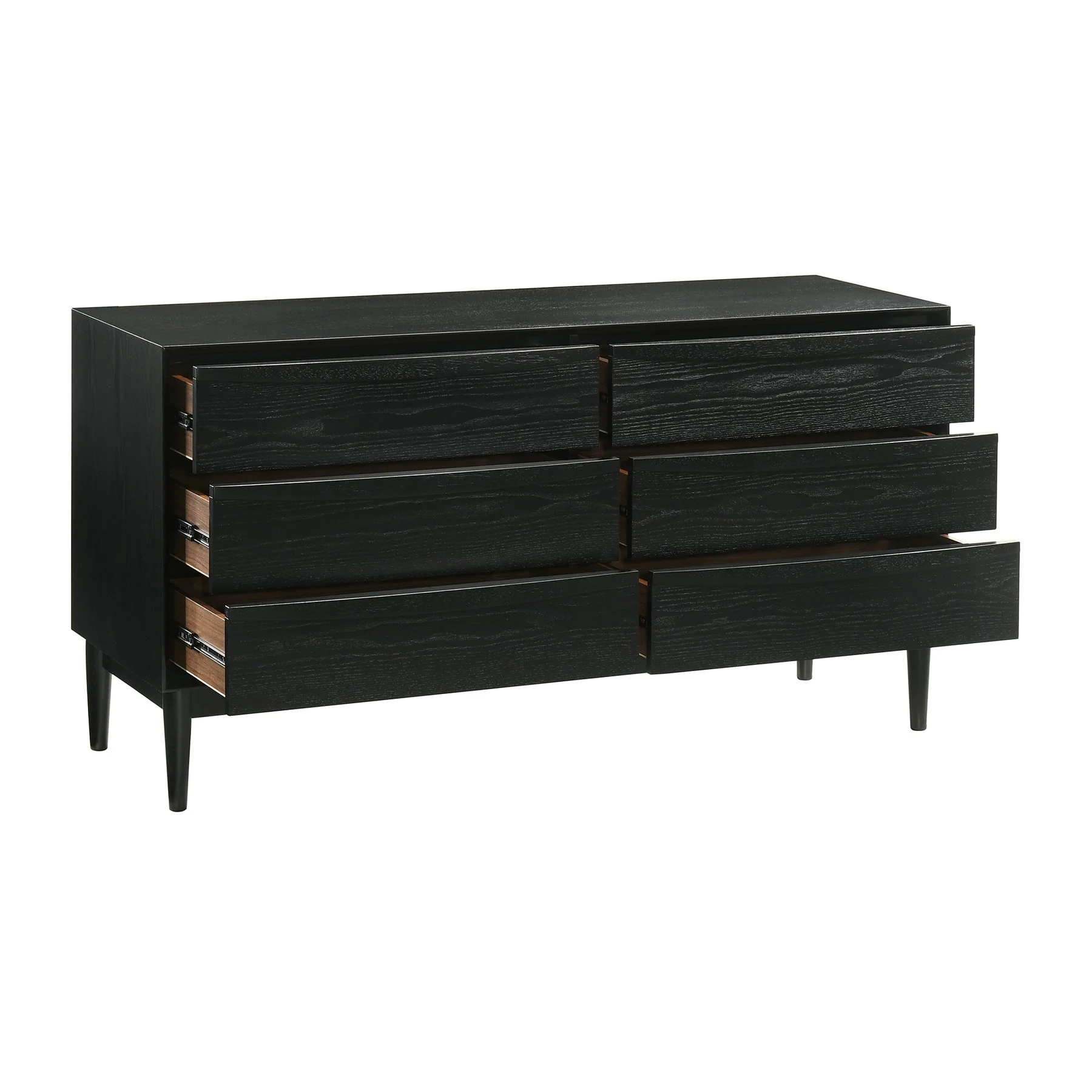 Artemio 6 Drawer Wood Dresser in Black Finish - Image 3