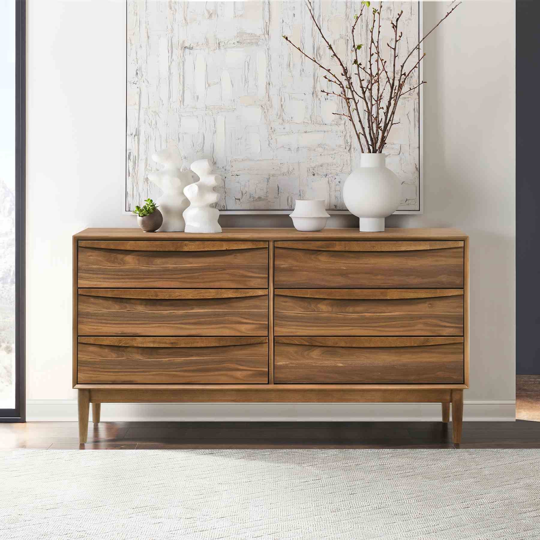 Artemio 6 Drawer Wood Dresser in Walnut Finish - Image 11